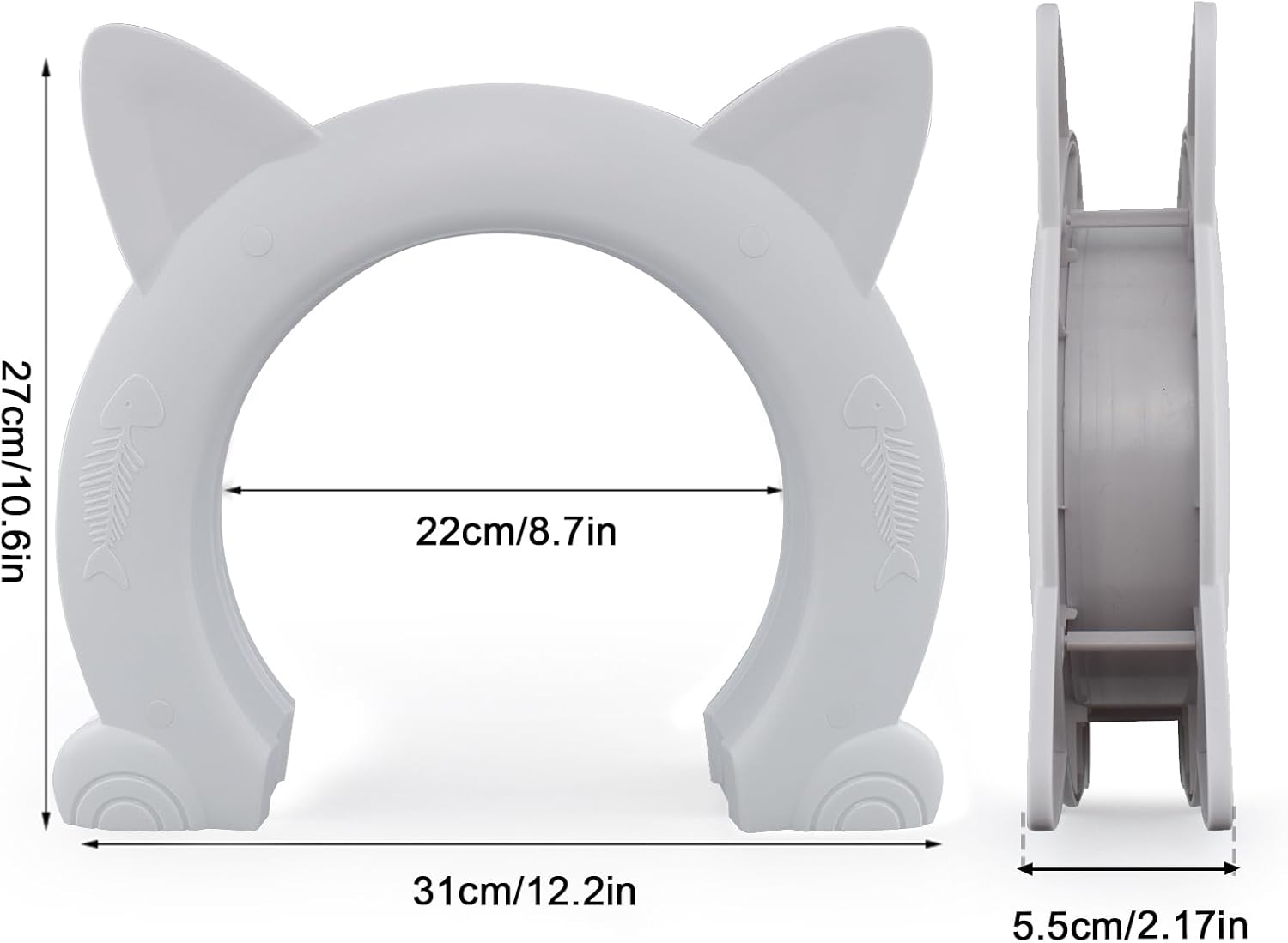 Large Cat Door Interior Door, XL Indoor Cat Door, Pet Doors for Cats, Kitties and Small Dogs White