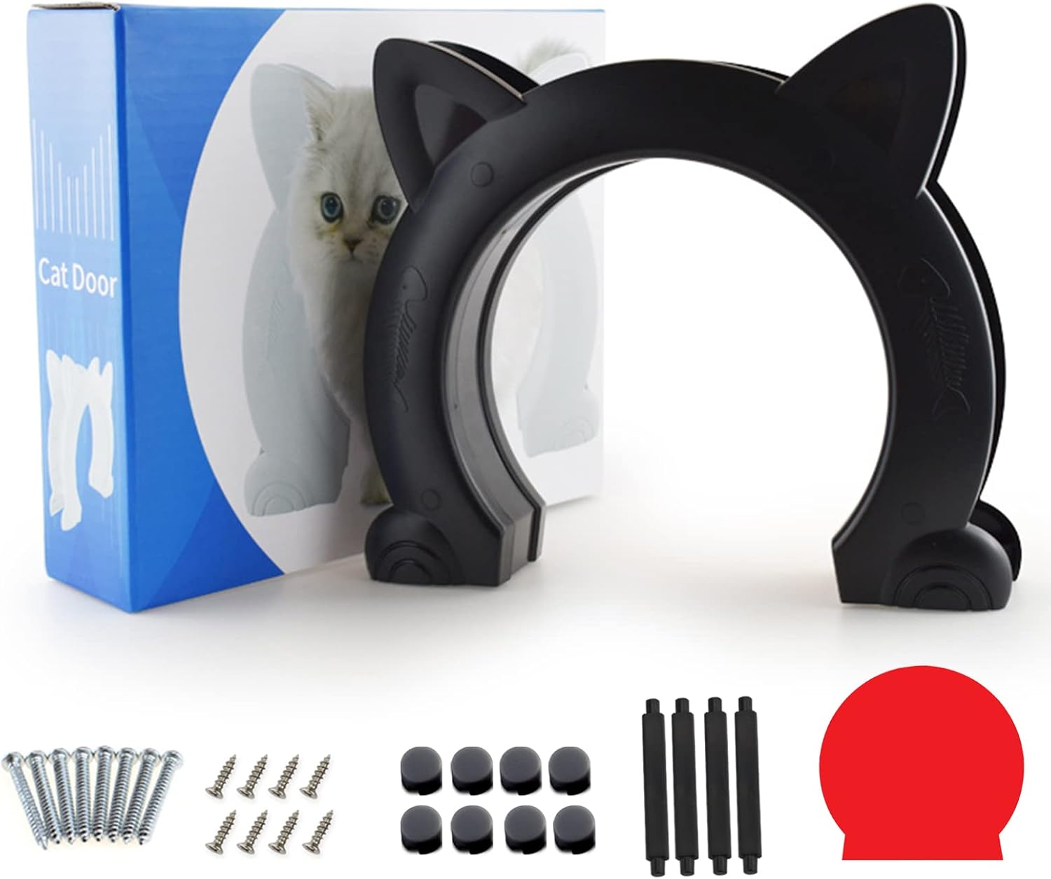 Large Cat Door Interior Door, XL Indoor Cat Door, Pet Doors for Cats, Kitties and Small Dogs Black