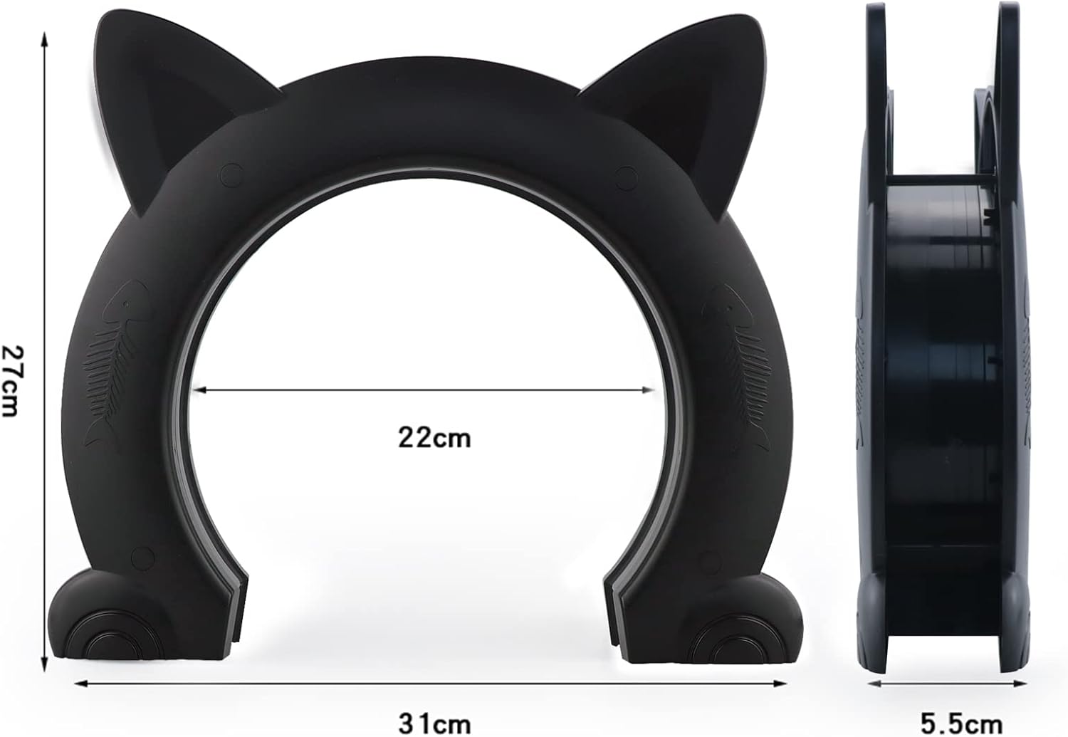 Large Cat Door Interior Door, XL Indoor Cat Door, Pet Doors for Cats, Kitties and Small Dogs Black
