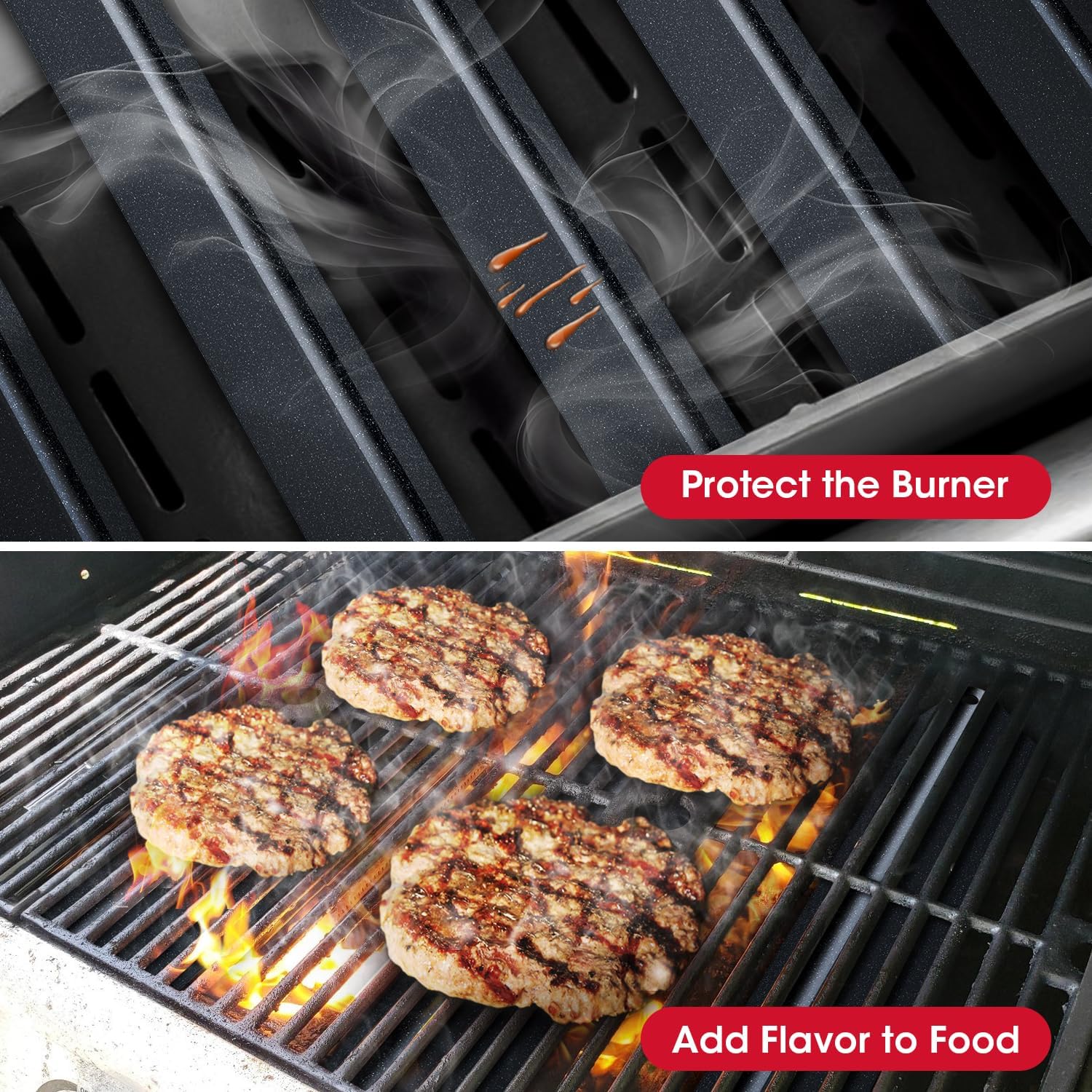 7620 Flavorizer Bars for Weber Genesis 300 Series, E-310 E-330 Grills with Front Control 2011-2016 , 17.5 Inch Porcelain Steel Flavor Bars, Grill Burner Cover Replacement Parts