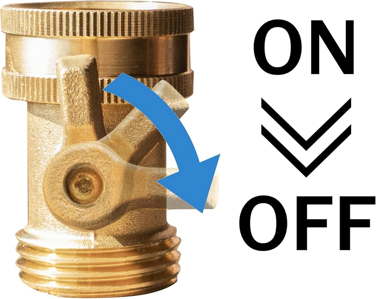 Brass Garden Hose Shut Off Valve, 4 Pack Heavy Duty 3/4 Inch Solid Brass Garden Hose Shut Off Valve with 4 Extra Rubber Washers