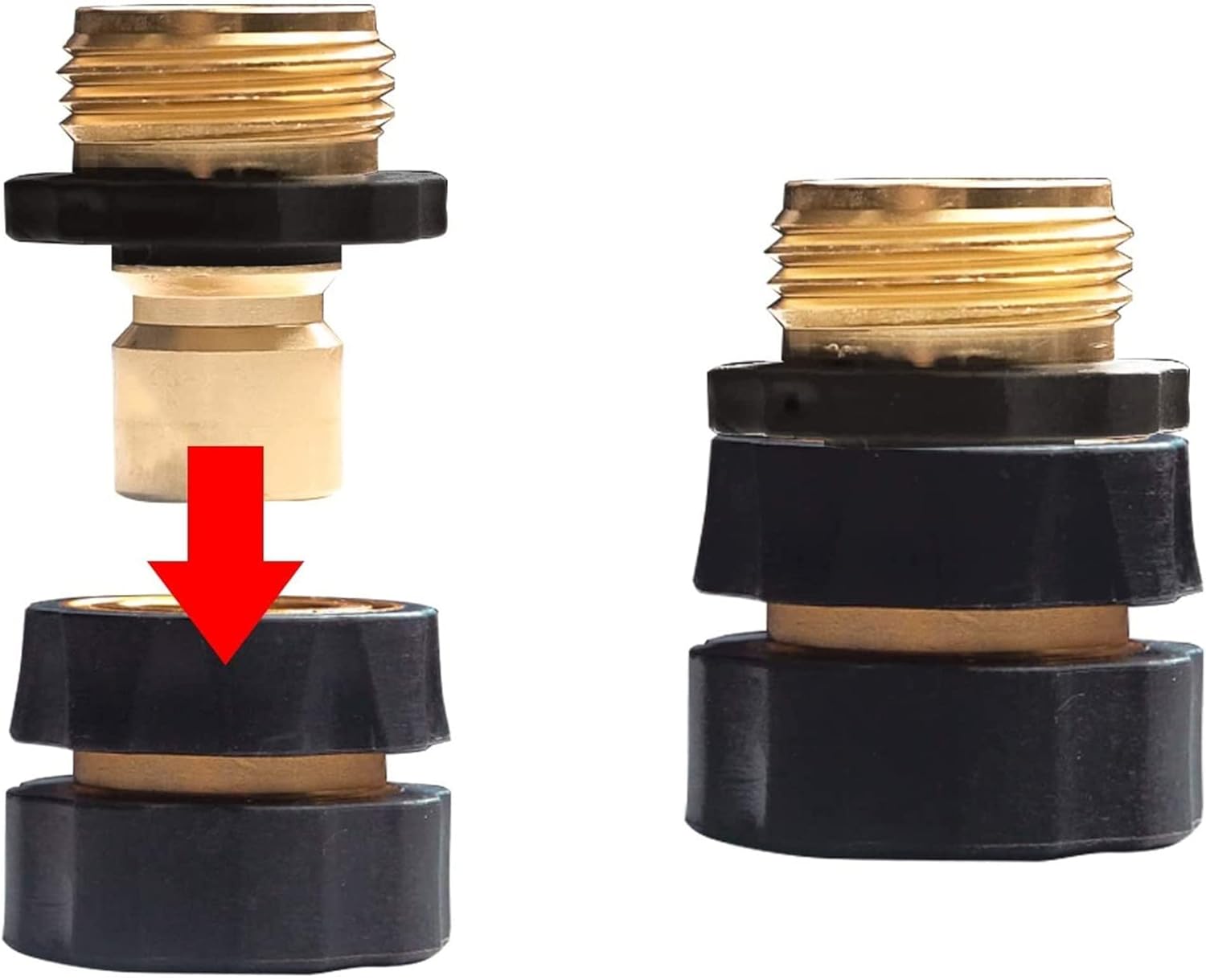 3/4 Inch Garden Hose Quick Connect, Quick Connect Garden Hose Fittings, Male and Female Water Quick Release Hose Connector 6 Pack