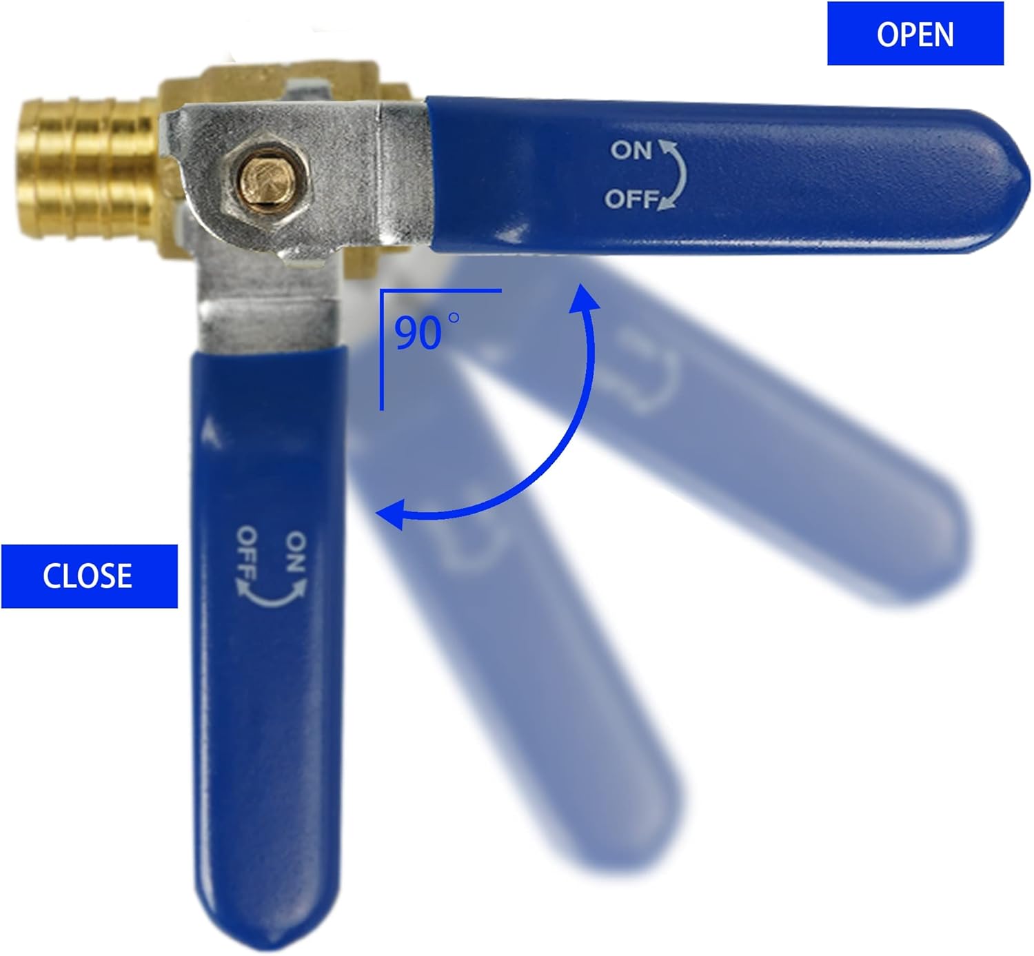 1/2 Inch Pex Full Port Shut Off Ball Valve + 3/4 Inch Pex Full Port Shut Off Ball Valve Hot and Cold