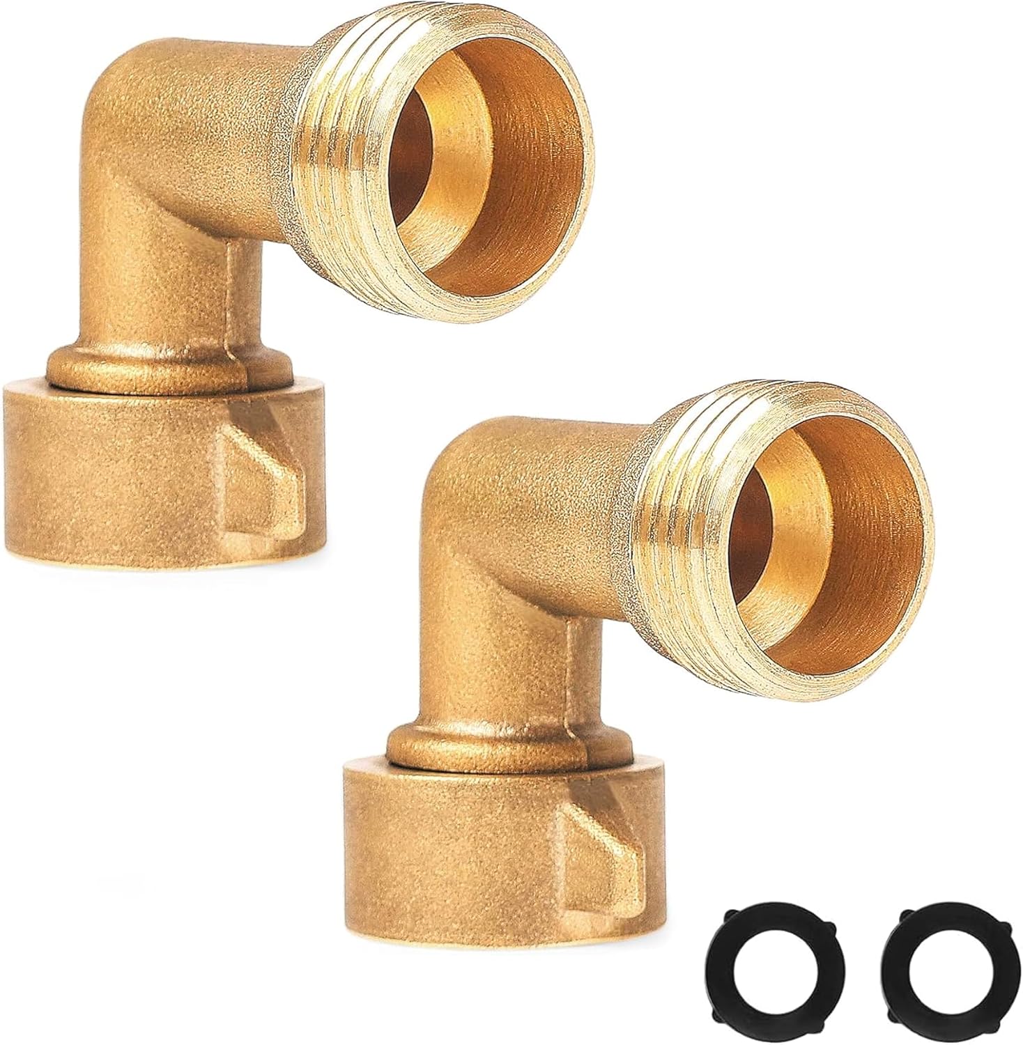 90 Degree Hose Elbow Connectors + 4" Adjustable Twist Hose Nozzle
