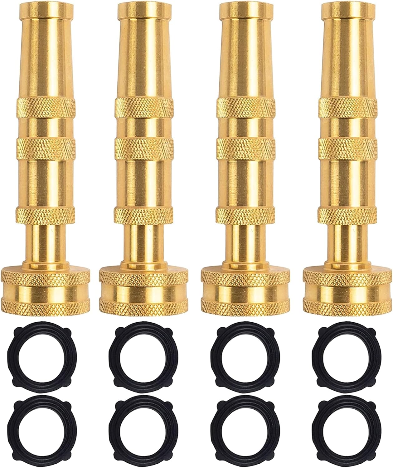 90 Degree Hose Elbow Connectors + 4" Adjustable Twist Hose Nozzle