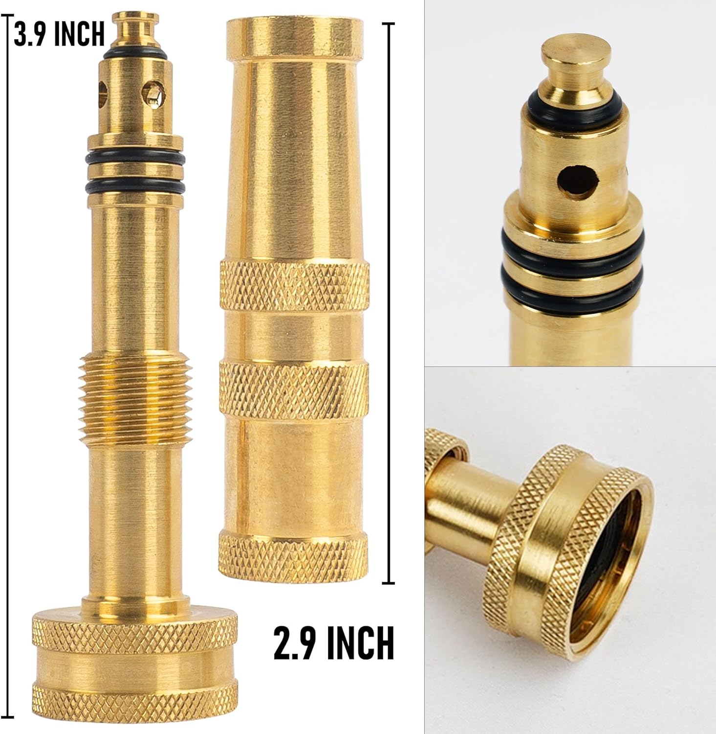 90 Degree Hose Elbow Connectors + 4" Adjustable Twist Hose Nozzle