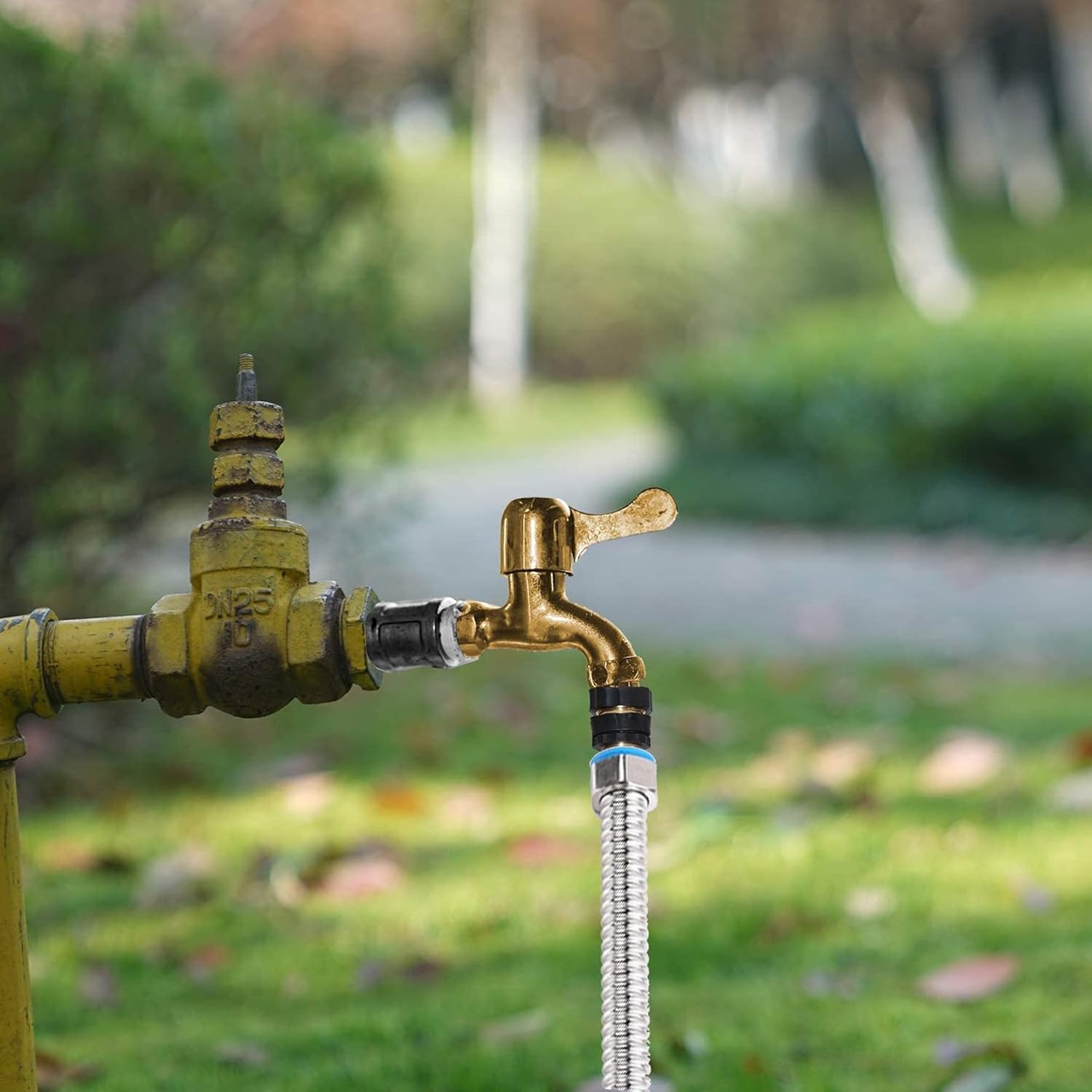 Garden Hose Quick Connect + Nozzle Twist and Nozzle Jet