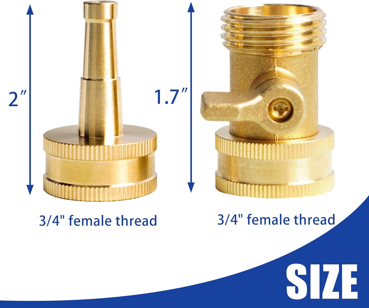 Garden Hose Adapter + Nozzle Jet with Shutoff Valve