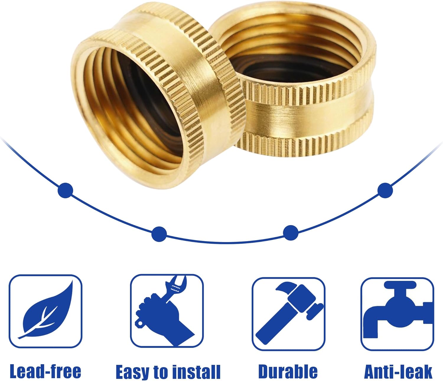 Garden Hose Repair Kit + Brass Garden Hose End Caps