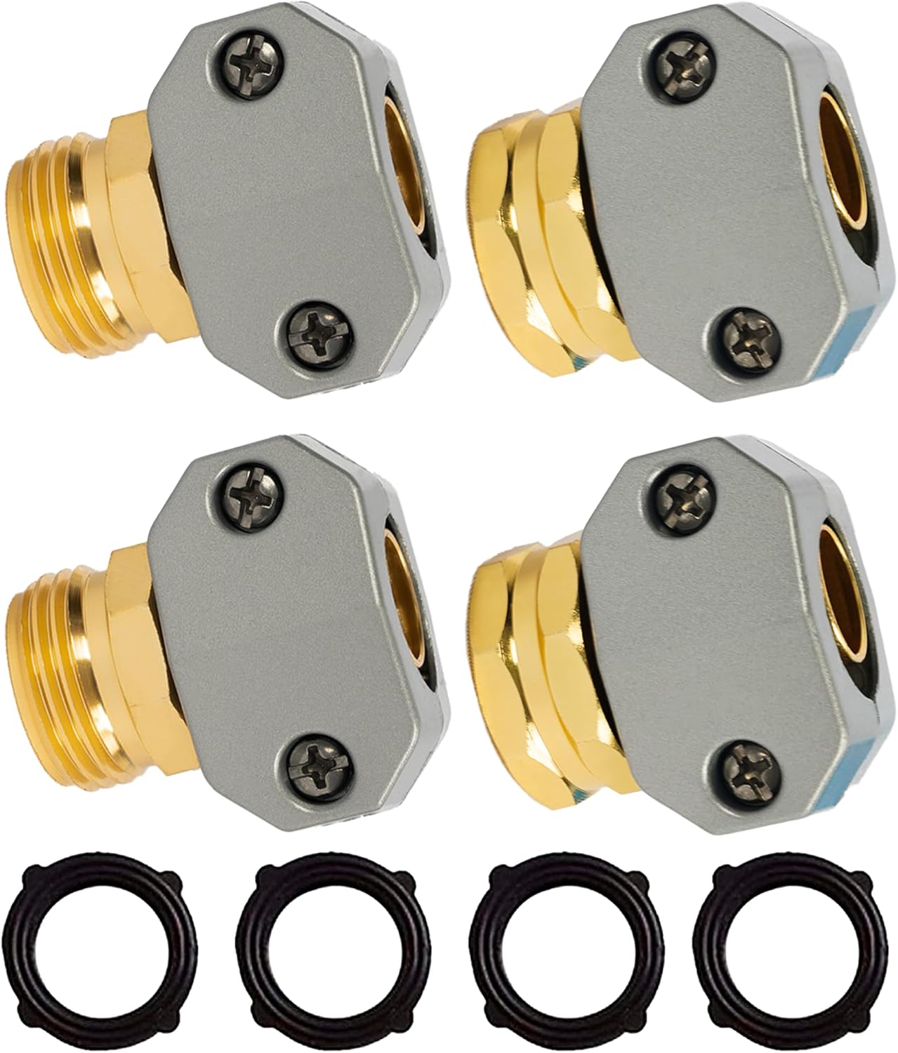 Garden Hose Repair Kit + 2 Inch Jet Sweeper Brass Nozzle