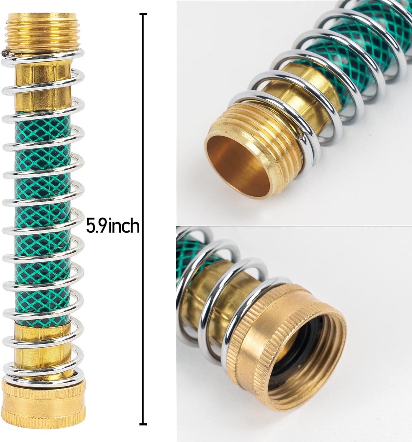 Brass Garden Hose Splitter 4 Way + Garden Hose Protector
