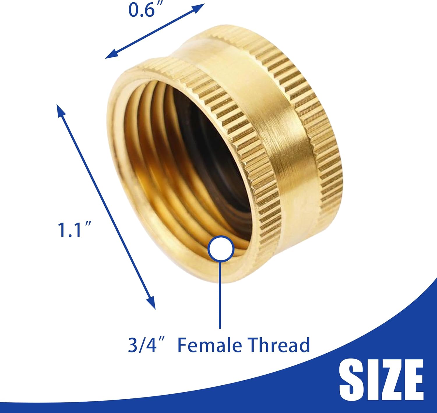 Brass Garden Hose Splitter 4 Way + Brass Garden Hose End Caps