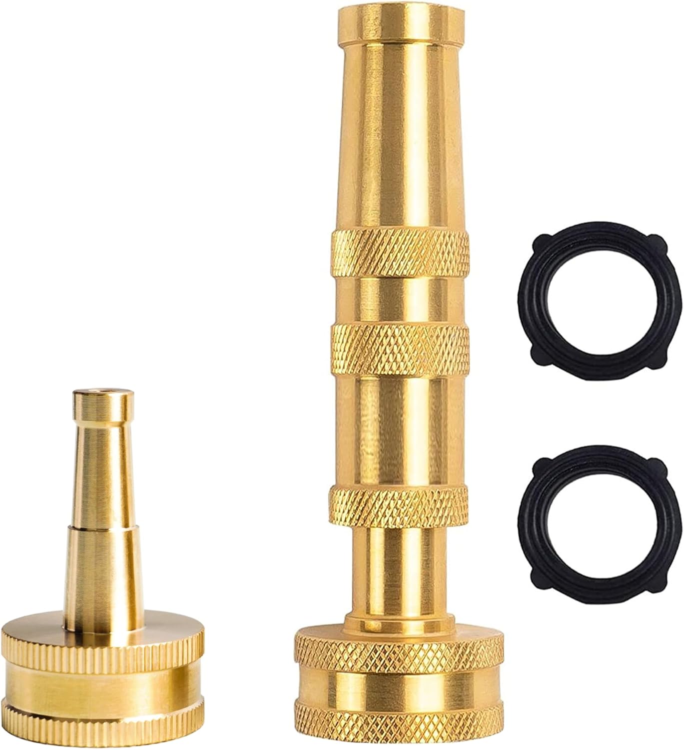 Garden Hose Protector + 4" Twist Hose Nozzle, 2" Jet Sweeper Nozzle
