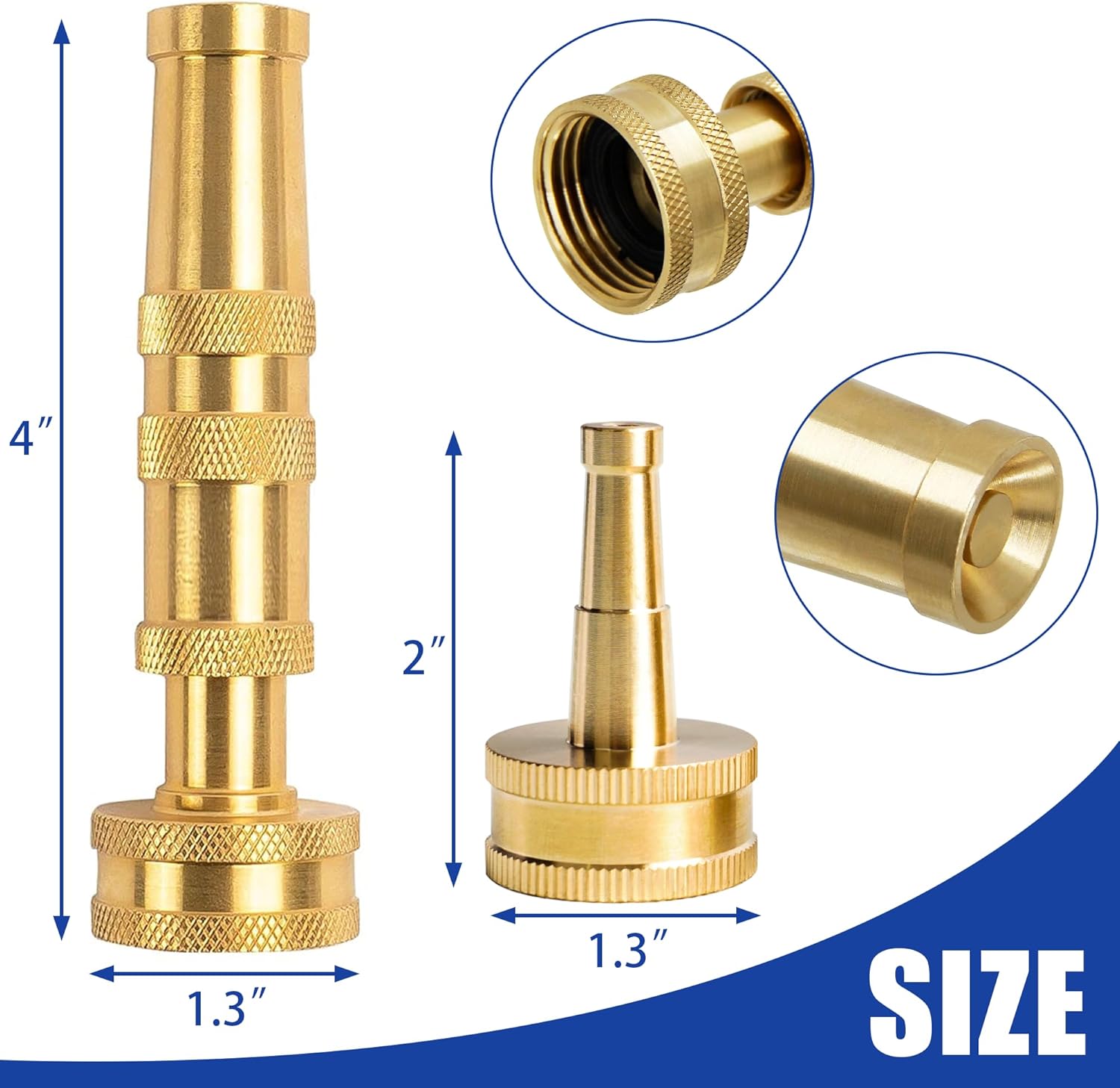 Garden Hose Protector + 4" Twist Hose Nozzle, 2" Jet Sweeper Nozzle