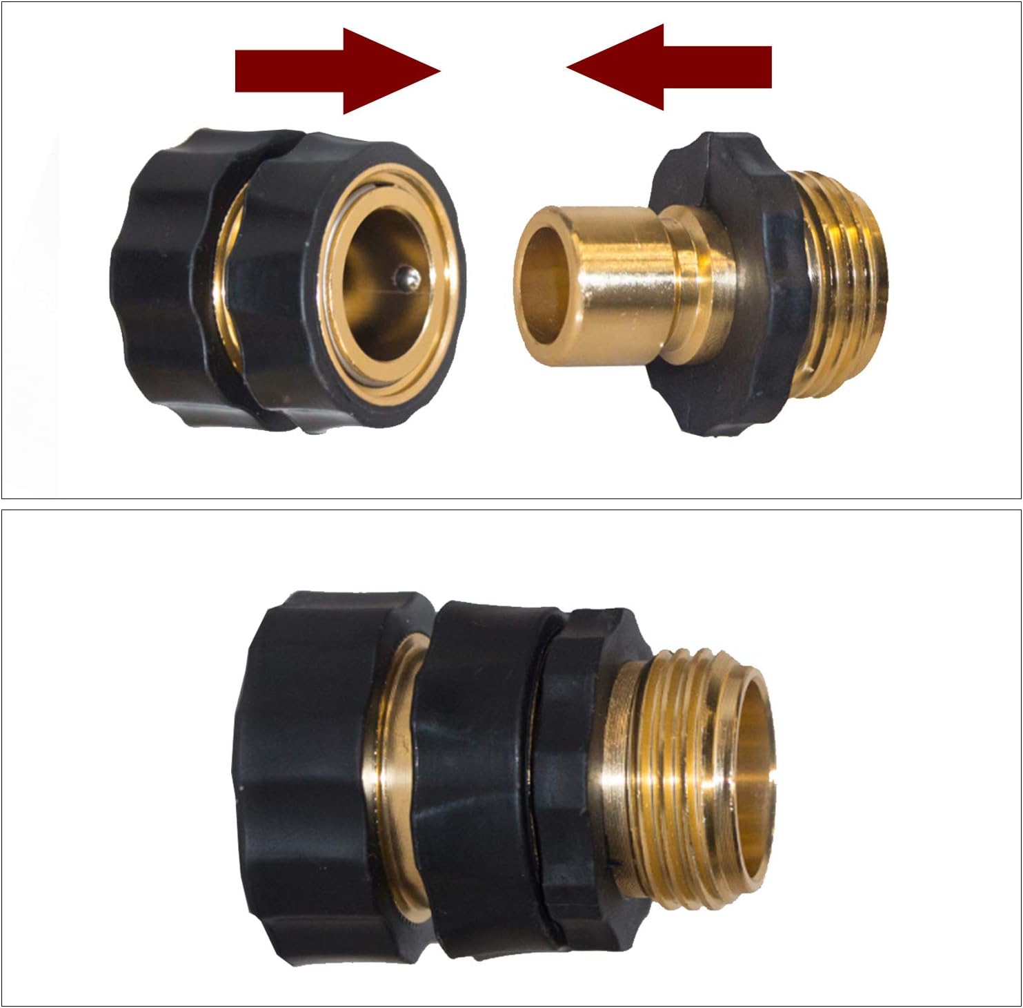Garden Hose Quick Connector + Brass Bulkhead Fitting