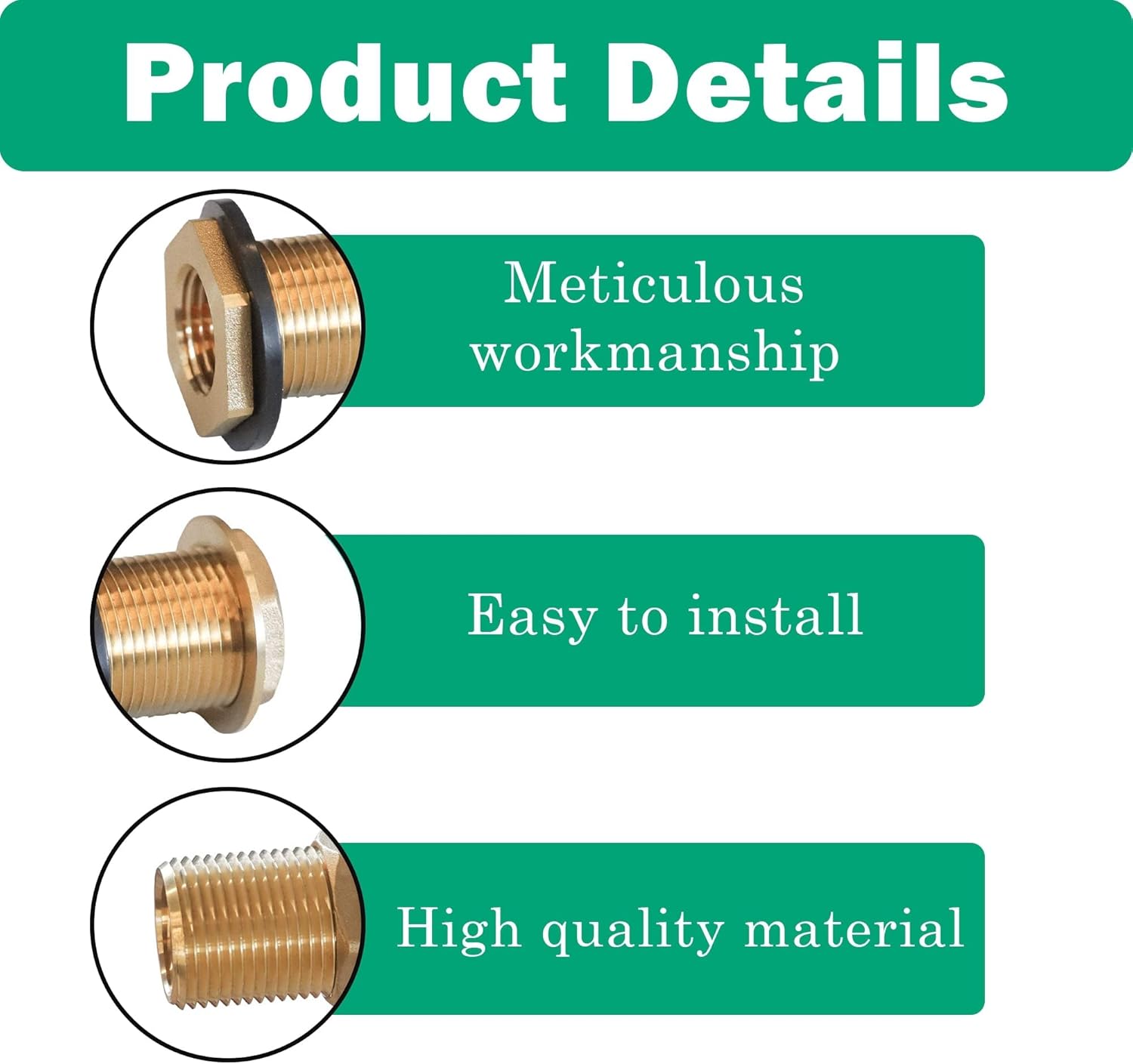 Garden Hose Quick Connector + Brass Bulkhead Fitting