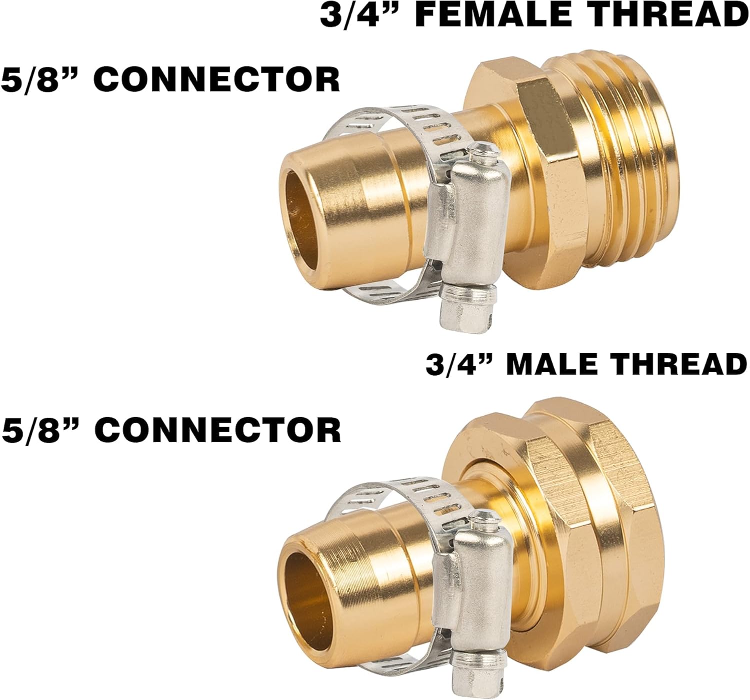 Garden Hose Repair Connector with Clamps + Hose Repair Kit
