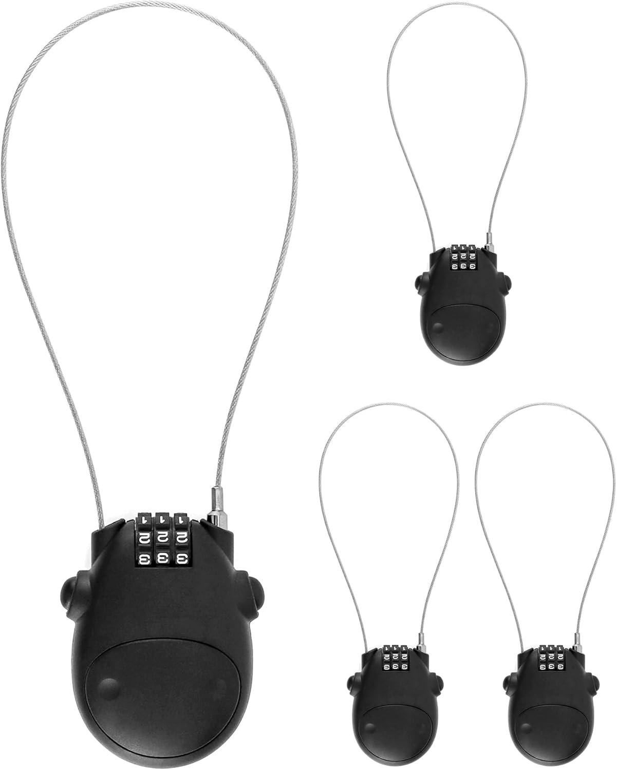 Retractable Cable Lock, 4 Pack Security Password Lock Steel Cable Luggage Locks