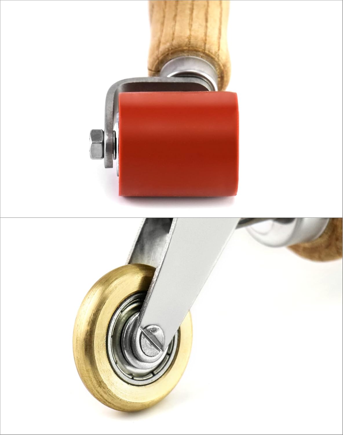 Seam Roller, 40mm Silicone Seam Roller with 6mm Brass Detail Penny Roller, Smoothing Seam Roller Tool for PVC/TPO/EPDM Single Ply Roofing Tape