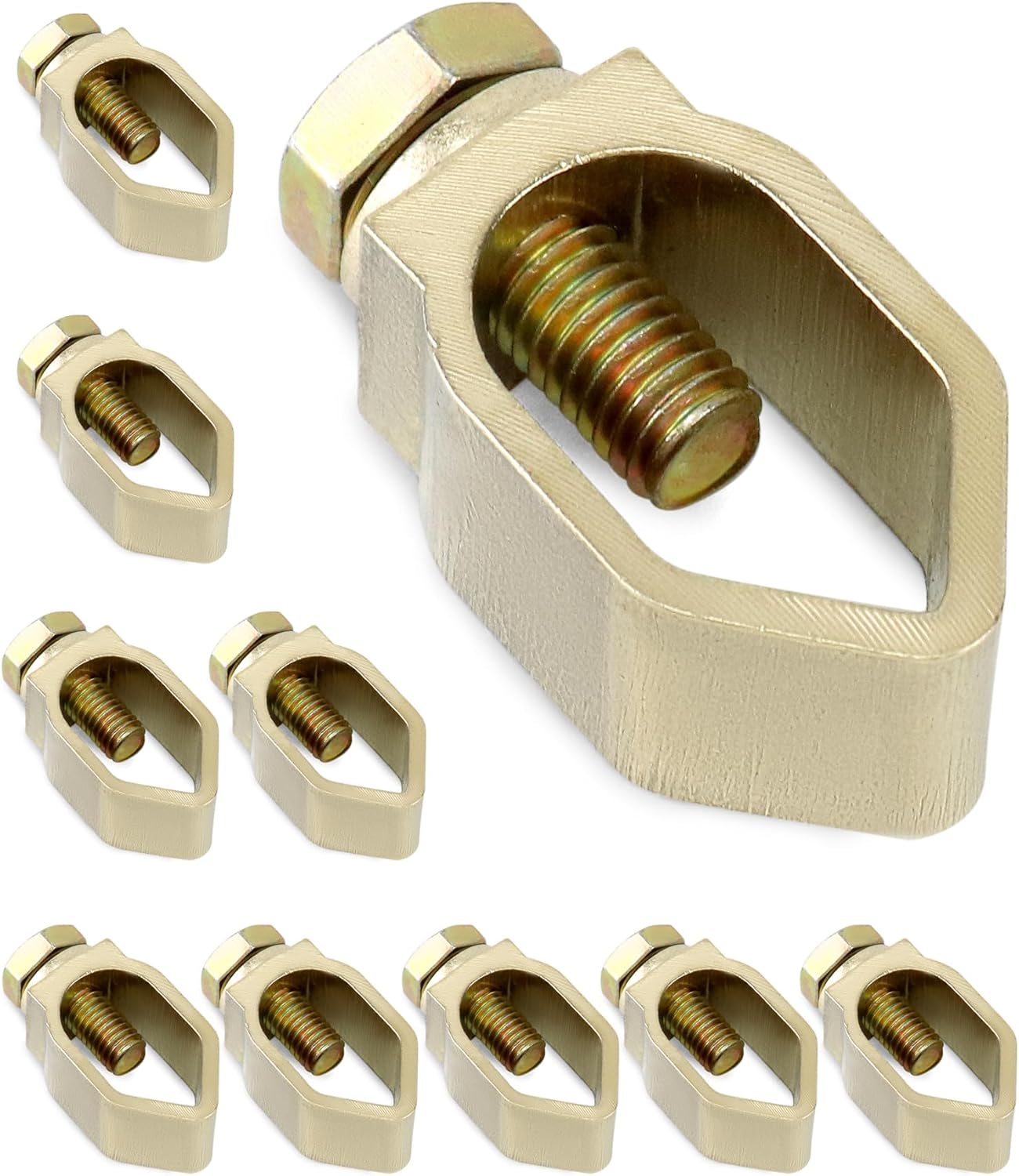Direct Burial Ground Rod Clamp, 10 Pack 5/8" Diameter Copper Mechanical Connectors