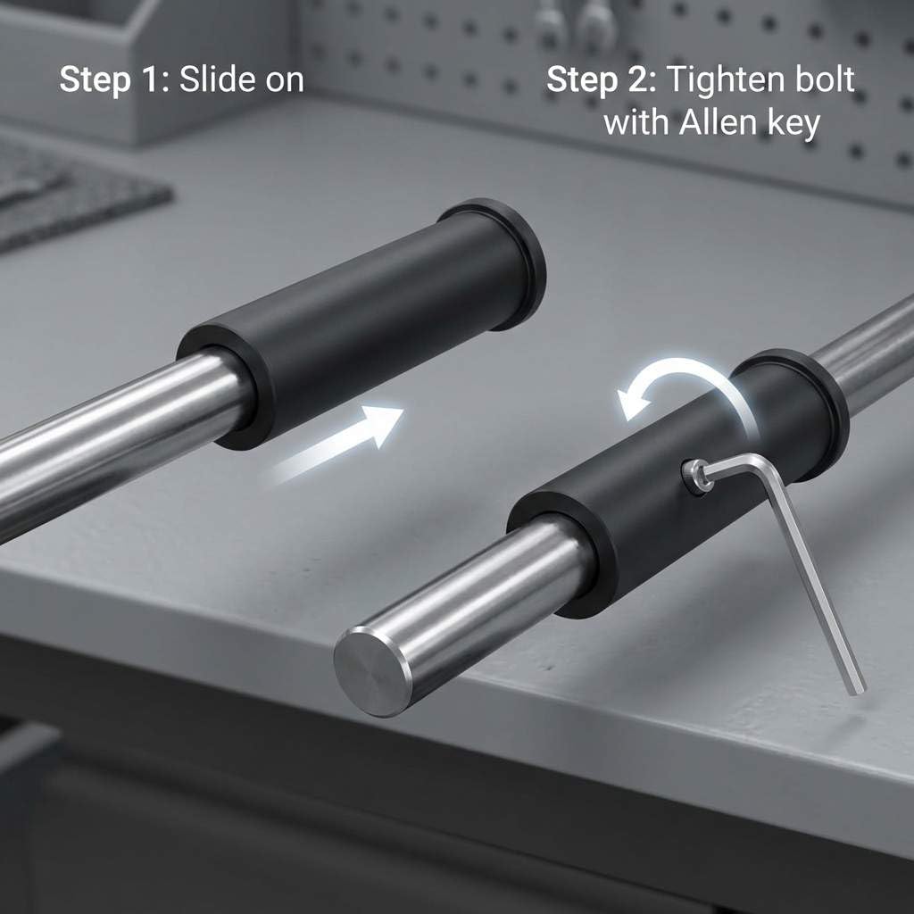Adapter Sleeves 1" to 2" – 8" Length, 2 Pairs, 600 lbs Load, Locking Bolt & Caps for Racks, Bars & Plates