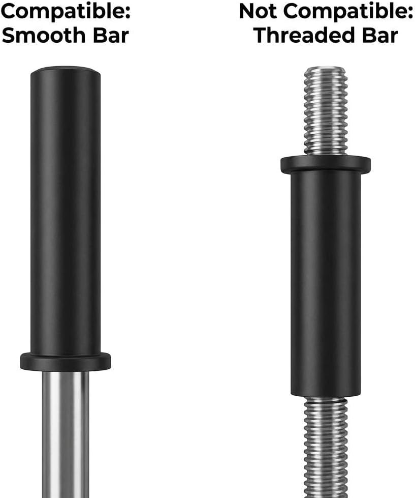 Adapter Sleeves 1" to 2" – 8" Length, 2 Pairs, 600 lbs Load, Locking Bolt & Caps for Racks, Bars & Plates