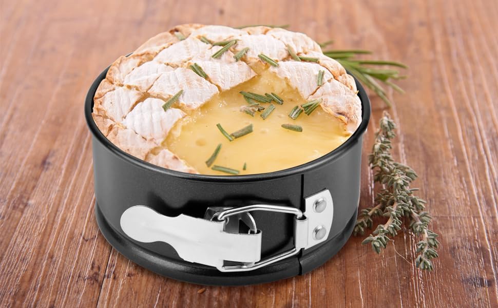 4 Inch Springform Pan Set, Nonstick, Leakproof Mini Cheesecake Pans with Removable Bottom, Carbon and Stainless Steel Construction, 8 Pcs