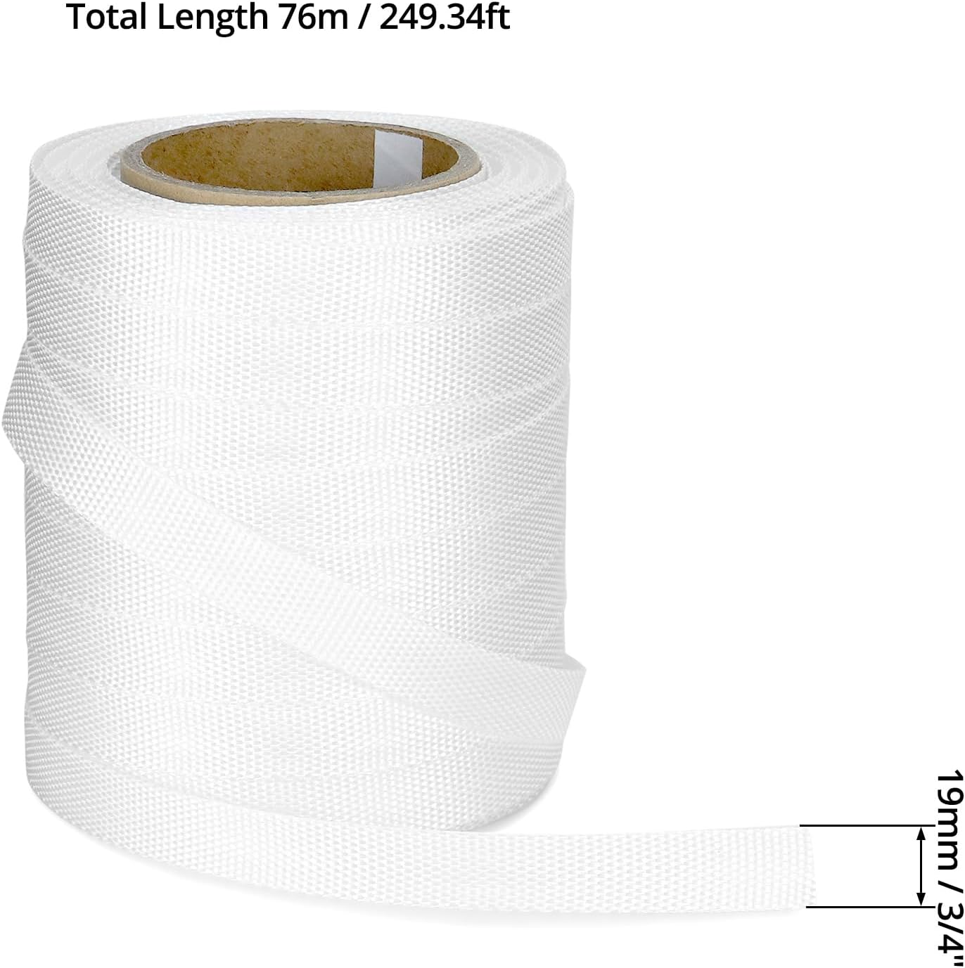 3/4" x 250' Woven Polyester Cord Strap – Strong 2400 lb Strength for Pallet, Bundling & Packaging