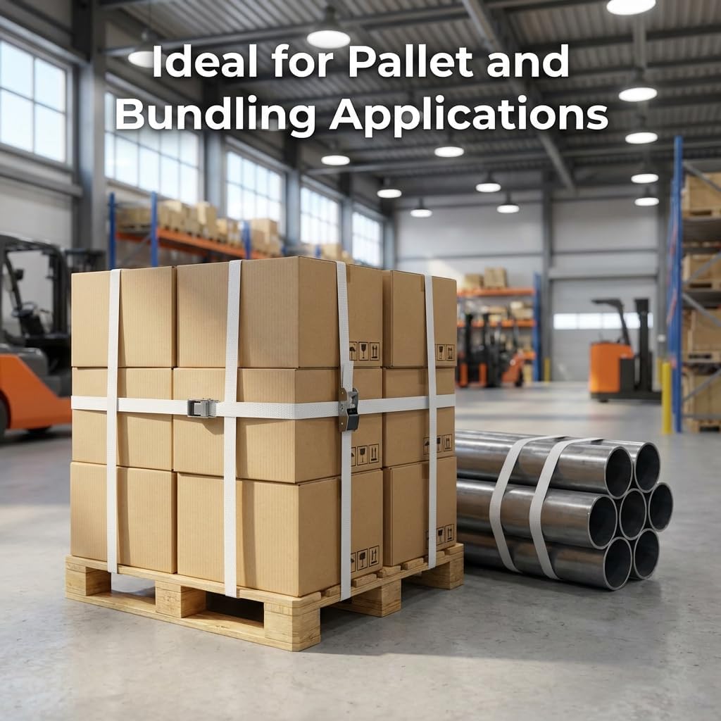 3/4" x 250' Woven Polyester Cord Strap – Strong 2400 lb Strength for Pallet, Bundling & Packaging
