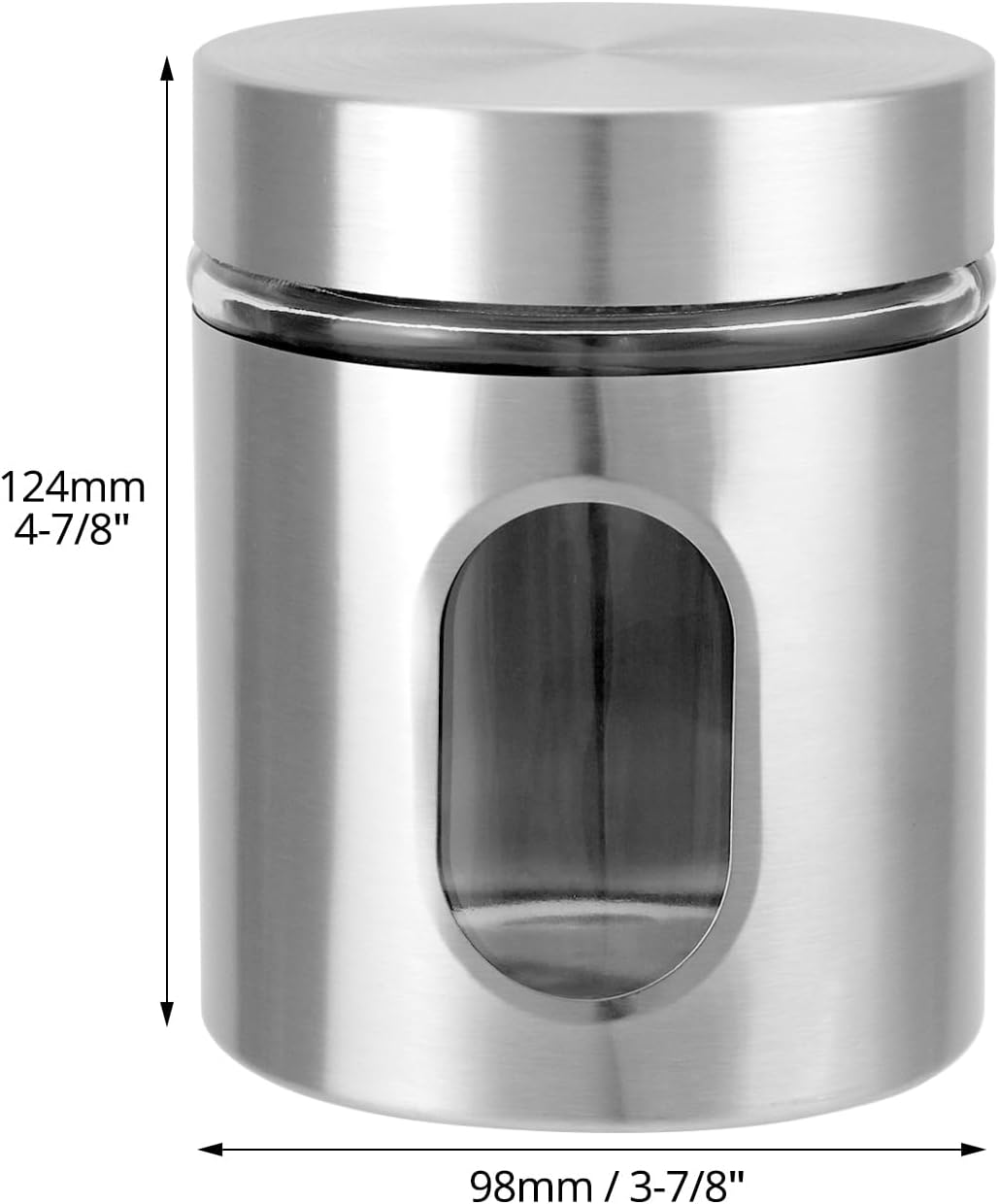 6 Pack 20 oz Stainless Steel Glass Kitchen Canisters Set, Airtight Food Storage Containers with Window, for Flour Cookies Spices Grains