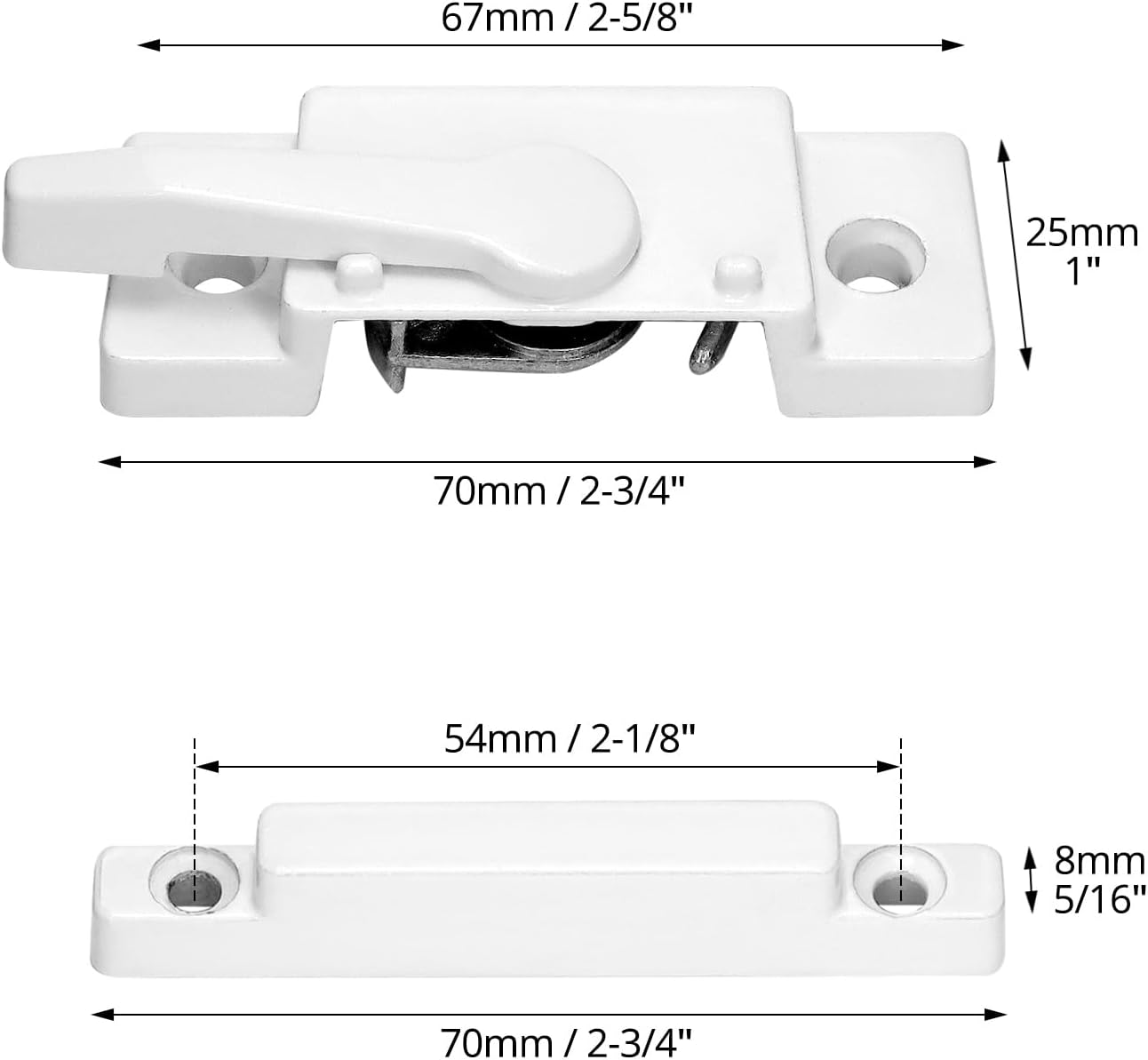 10 Pack Sliding Window Sash Locks, Cam Action White Double Hung Window Sash Lock for Vertical and Horizontal Sliding Windows