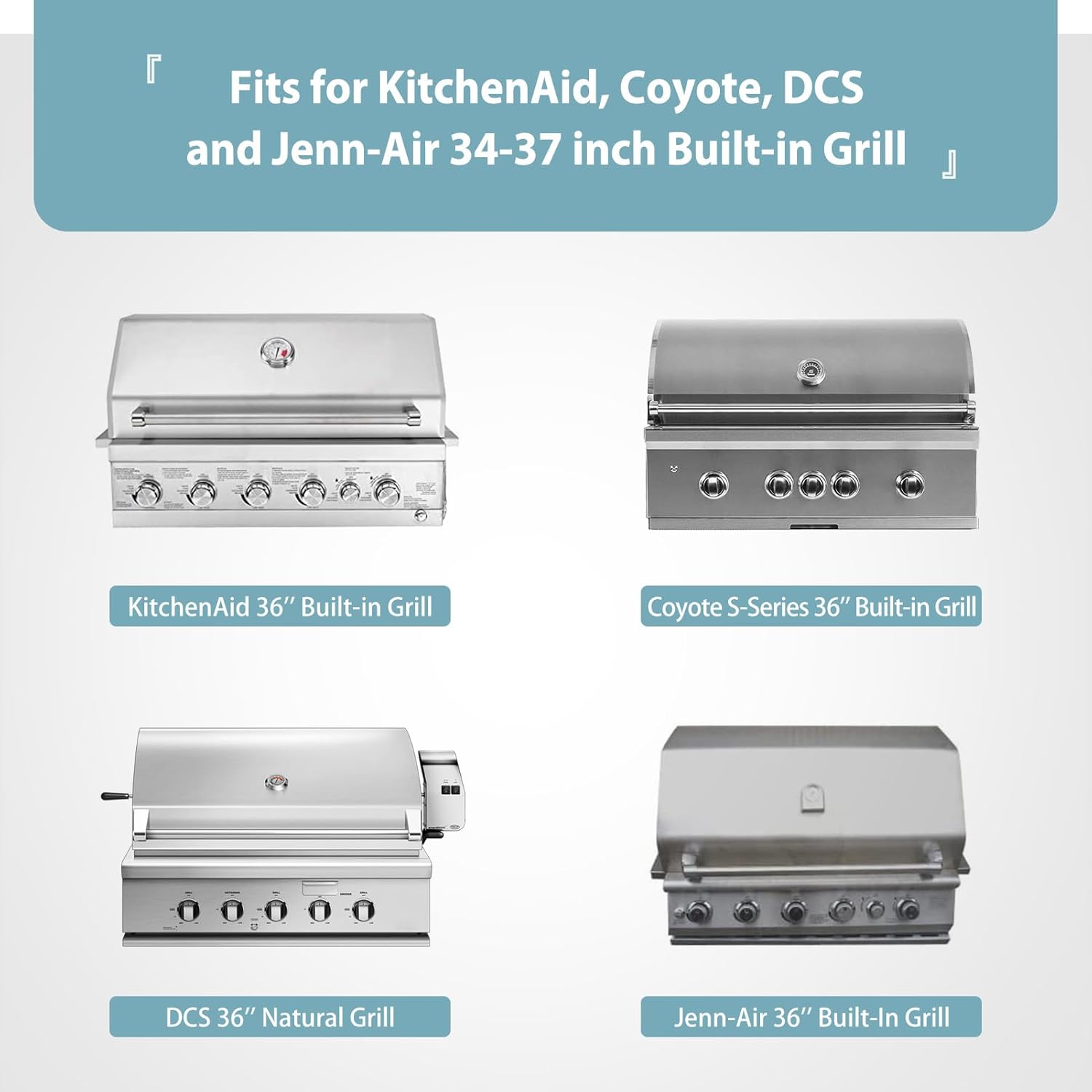 38'' Built-in Grill Cover for Coyote, DCS, Jenn-Air, KitchenAid, and Lynx, Waterproof & Windproof Island Grill Top Cover, 38" W x 28" D x 24" H