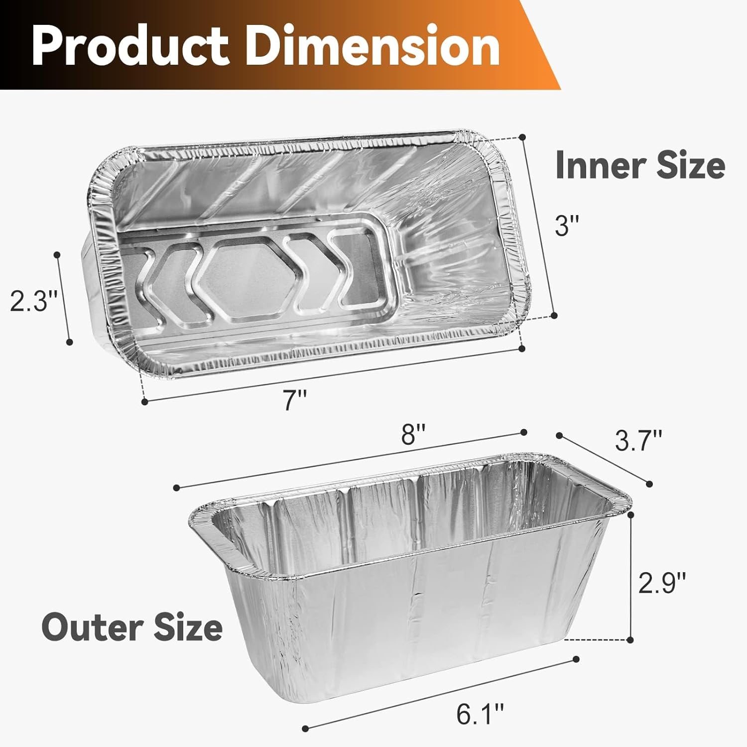 50-Pack Grease Cup Liners for Blackstone 28, 30, 36, 17, 22 Inch Griddle with Rear Grease Cup, Disposable Aluminum Foil Drip Pan, 8 x 3.7 Inch, 5017