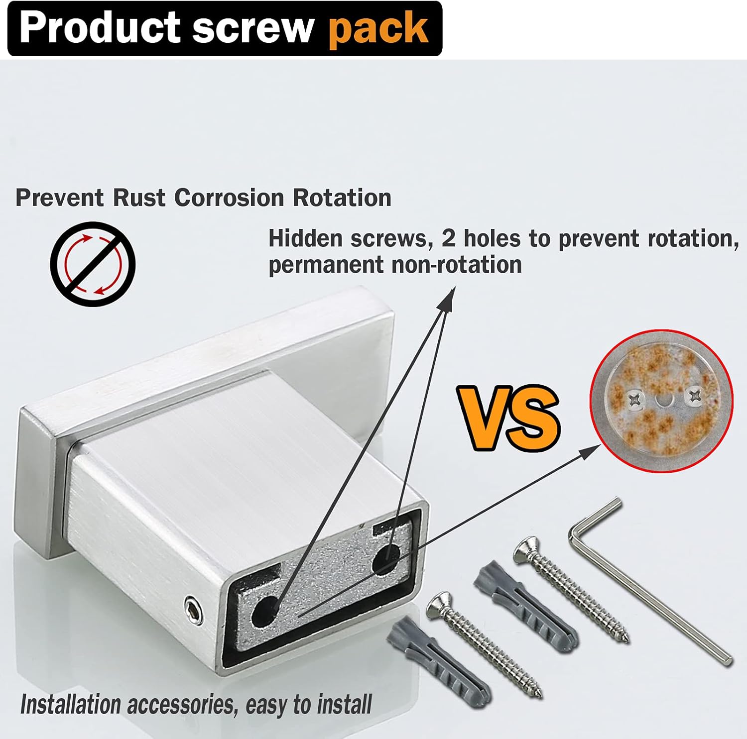 Brushed Nickel Towel Hook for Bathroom Square Modern Wall Mounted Robe Hook Coat Hooks Wall Hook Contemporary Bath Towel Hooks SUS304 Stainless Steel 2 Pack .96009-8BS