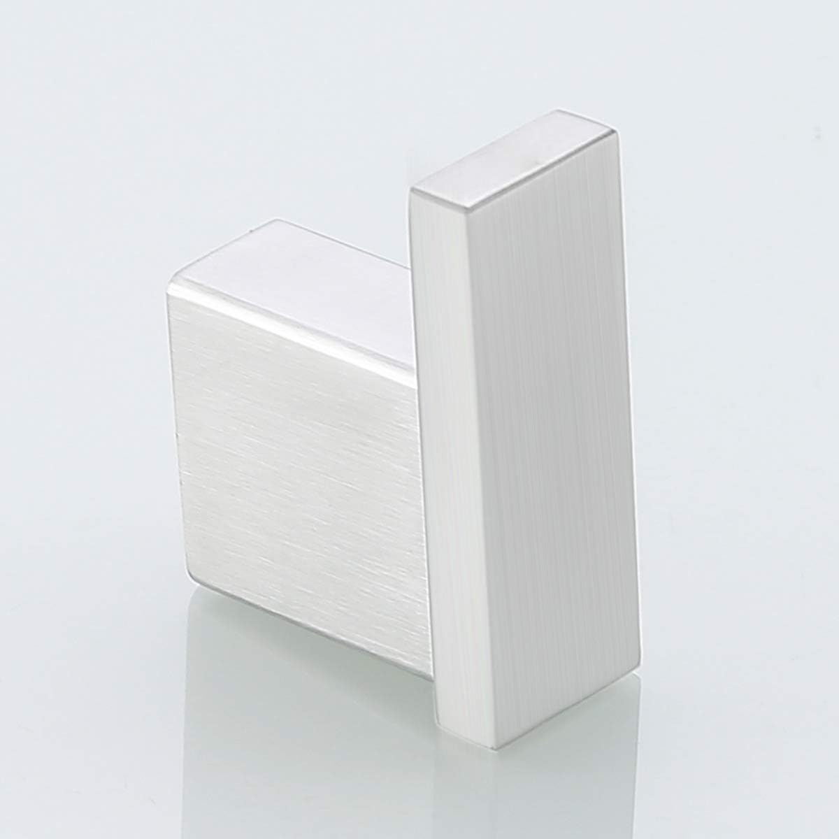 Brushed Nickel Towel Hook for Bathroom Square Modern Wall Mounted Robe Hook Coat Hooks Wall Hook Contemporary Bath Towel Hooks SUS304 Stainless Steel 2 Pack .96009-8BS