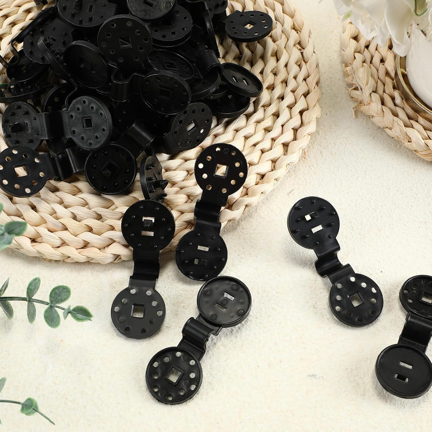 400 Pcs Black Shade Cloth Plastic Clips Round Sunshade Net Fixing Clip Fabric Clips for Garden Anti Bird Netting Greenhouse Outdoor Agricultural Netting Fabric Accessories