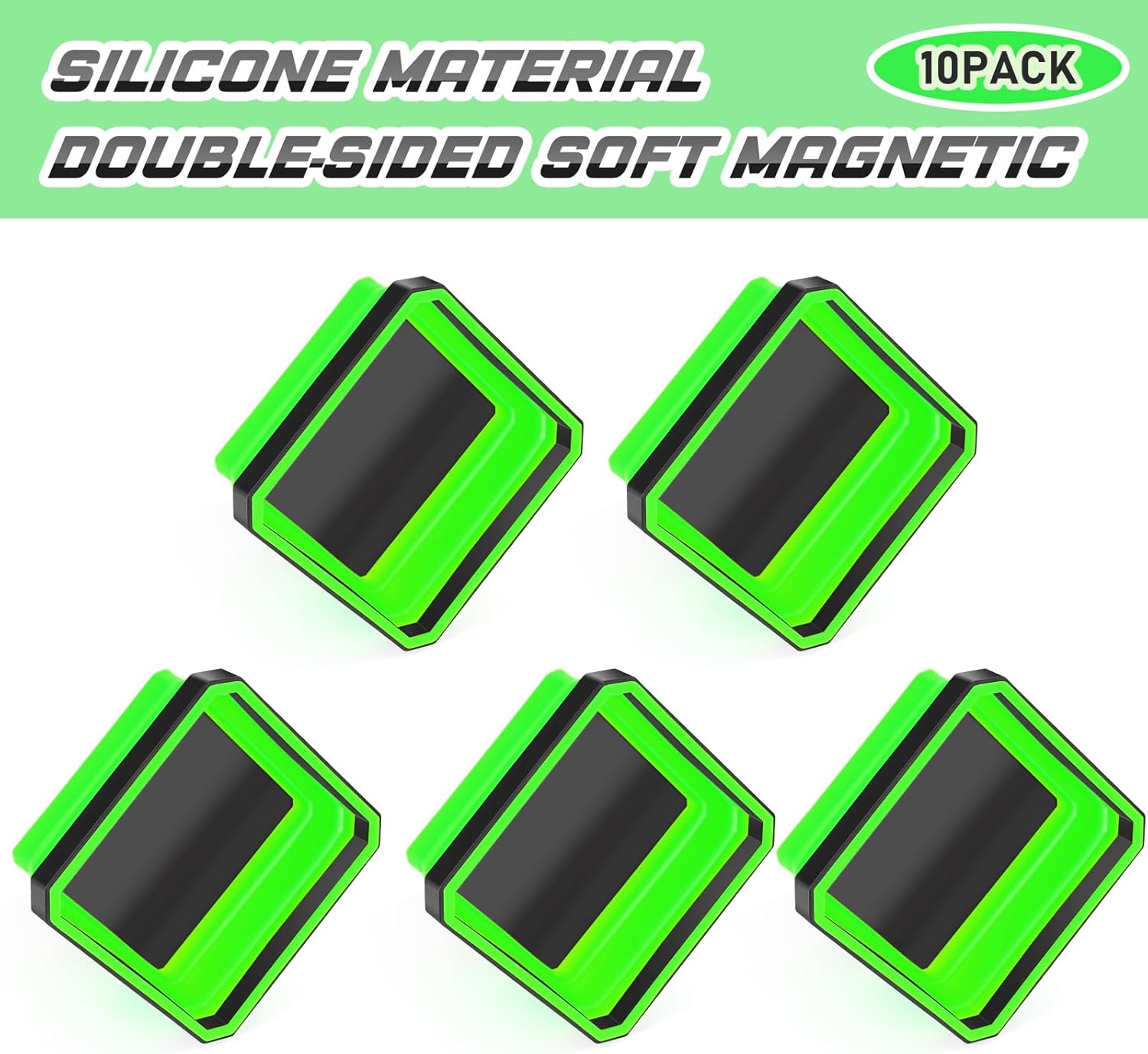 10 Pcs Magnetic Tool Tray Collapsible Foldable Parts Trays Set Magnetic Screw Tray Magnetic Parts Bowl Square Silicone Magnetic Tool for Bolts Nuts Washers Pins Screw Parts Green