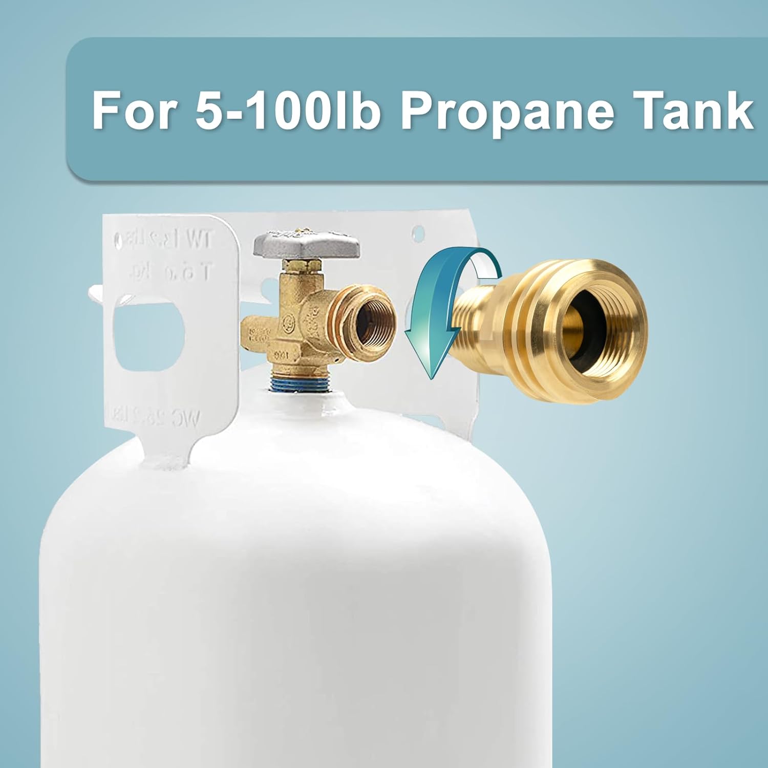 POL to QCC1 Propane Tank Adapter - Old to New, 100 lb LP Tank Valve to Type-1 Fitting, Solid Brass, 2 Pack