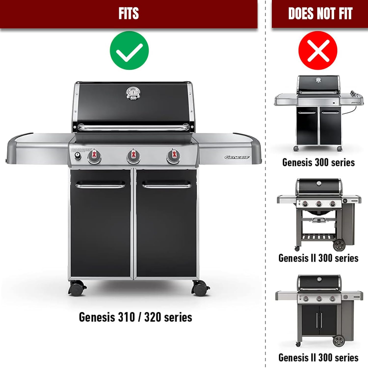 7628 Grill Igniter Kit 1836-13 for Weber Genesis 310 & 320 Gas Grills with Front Control 2011-2016