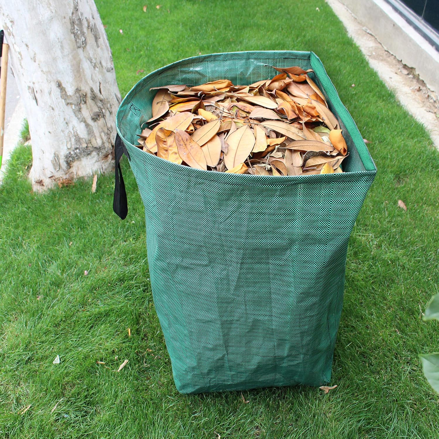 2-Pack 53 Gallon Dustpan-Type Yard Waste Bags, Reusable Heavy Duty Collapsible Garden Leaf Bags, Leaf Collector for Leaves, Lawn Debris & Grass Clippings