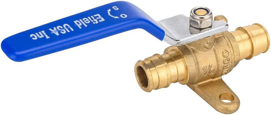 1/2 Inch Pex A Expansion Brass Full Port Shut-off Ball Valve with Drop-ear, ASTM 1960, UPC Certified, VALVE027