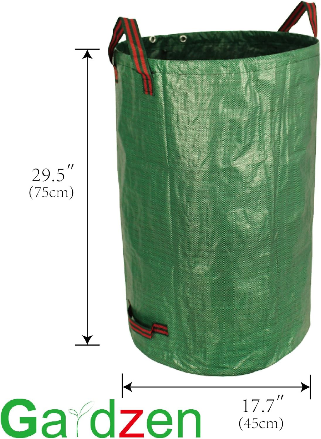 3-Pack 32 Gallon Yard Waste Bags, Reusable Heavy Duty Collapsible Garden Leaf Bags with Plastic Ring, Stand-Up Yard Waste Bin for Leaves, Lawn Debris & Grass Clippings