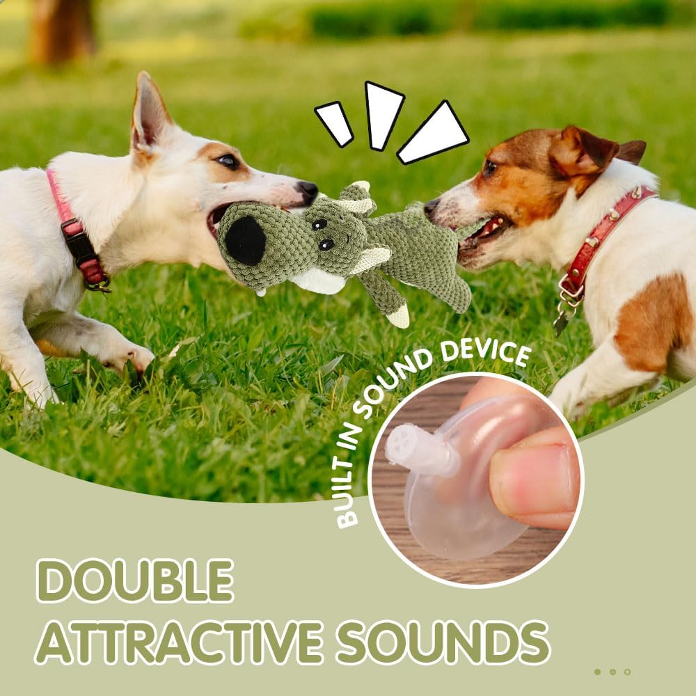 Dog Plush Toys for Aggressive Chewers, Dog Toys Indestructible Dog Puppy Squeaky Chew Toys, 2026 Interactive Dog Toys for Heavy Chewers Durable Chew Toys Dog Plush Toy Green