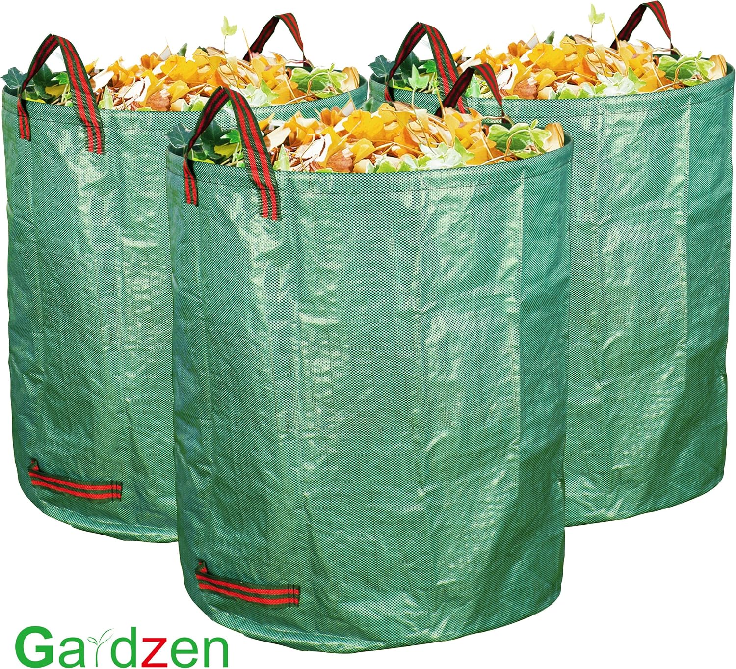6-Pack 72 Gallon Yard Waste Bags, Reusable Heavy Duty Collapsible Garden Leaf Bags with Plastic Ring, Stand-Up Yard Waste Bin for Leaves, Lawn Debris & Grass Clippings