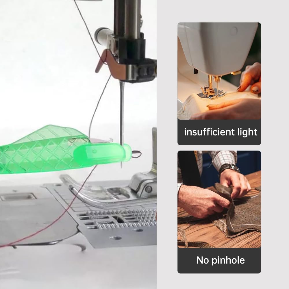 Fish Mouth Sewing Machine Needle Threader, 2024 Upgrade Quick Sewing Machine Loop Easy Selfthread Needle Threaders Tool, Automatic Sewing Needle Threader Simple Needle Threader Green*5