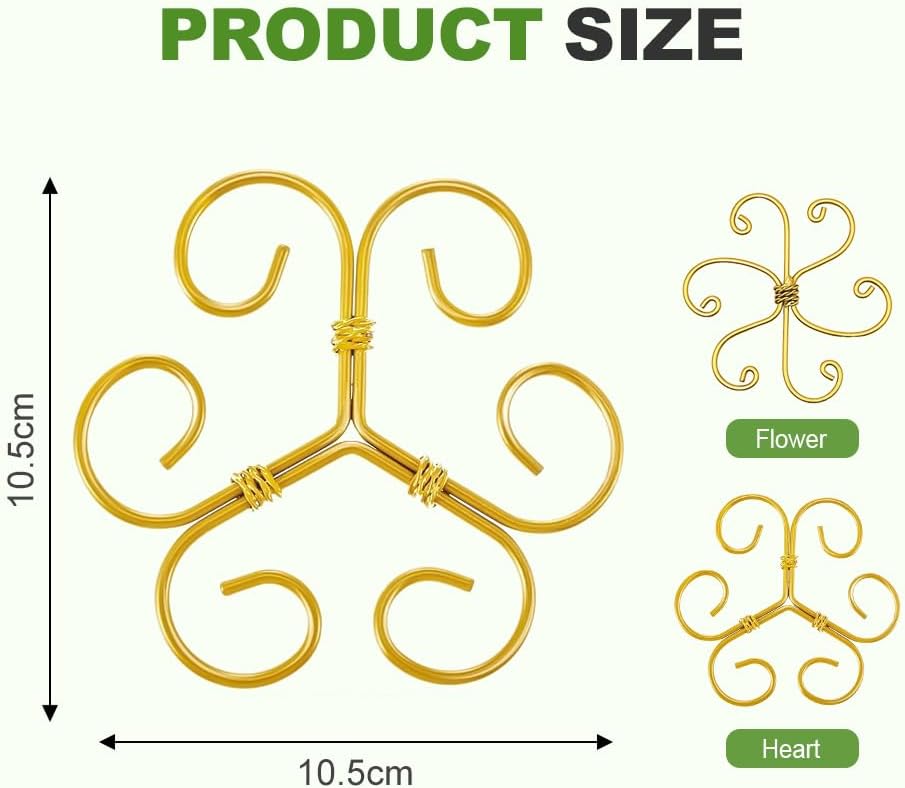 Plant Stem Support Set, 2025 New Reusable Plastic Climbing Plant Support Plant Trellis 3/6 Pcs, Upgrade Climbing Houseplant Support Stakes for Indoor Plants Stem Holder 3, Flower Goldern