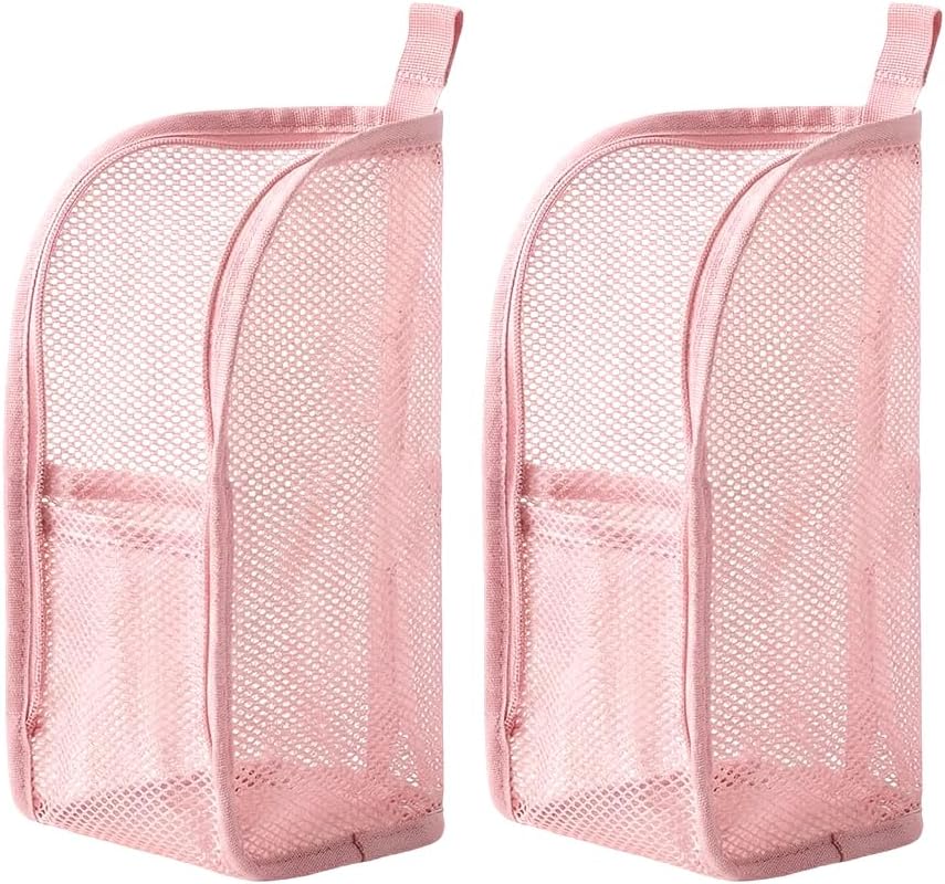 Standing Toiletry Bag, 2026 New EVA Mesh Large Capacity Cosmetic Waterproof Bag, Upgrade Portable Lightweight Travel Toiletry Bag Water Resistant Toiletries Storage Bag Pink X2