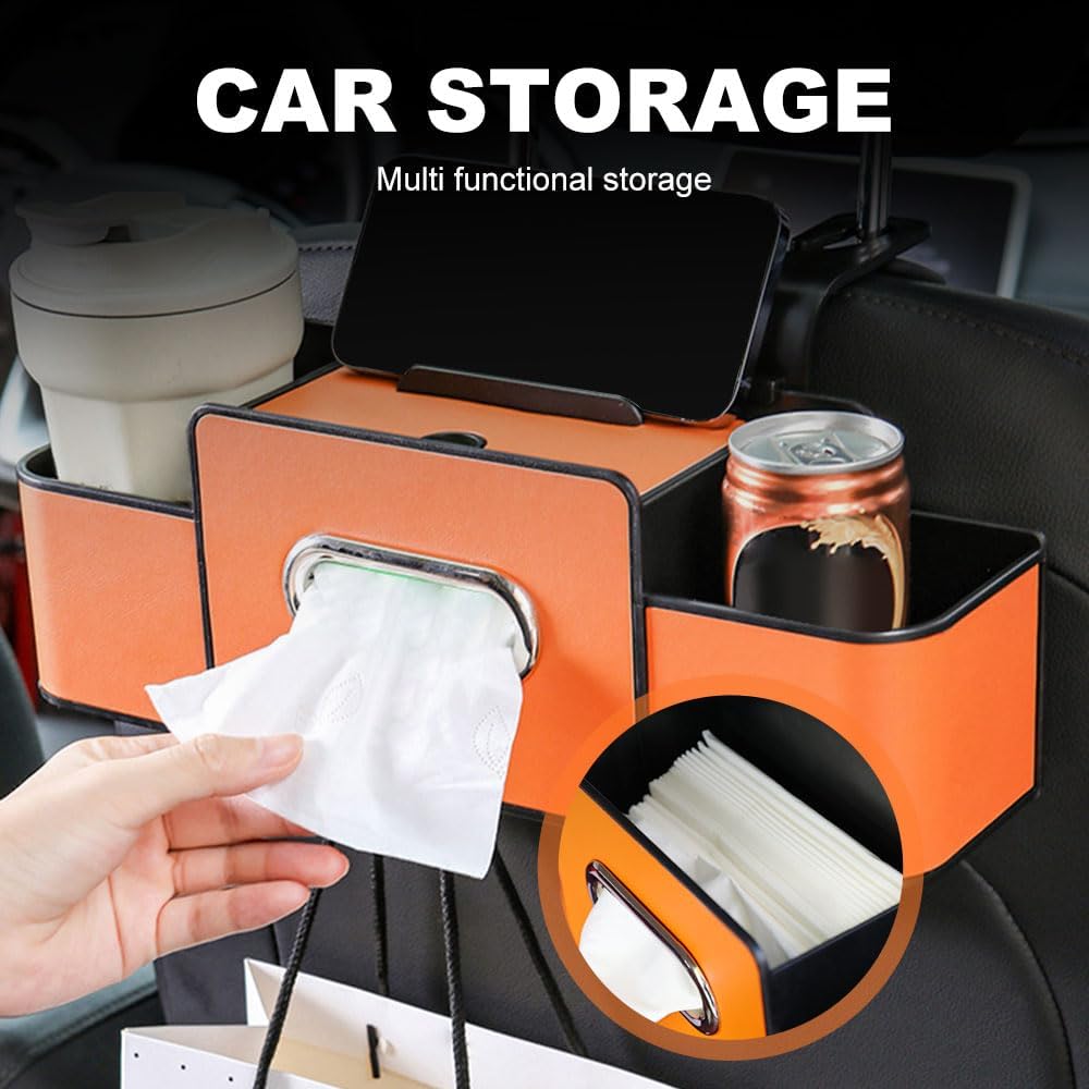 3 In 1 Car Backseat Organizer, 2026 New Multifunctional Back Seat Car Organizer for Hold Phones, Upgrade Car Seat Back Storage Box Keep Your Ride Clean Organized Black