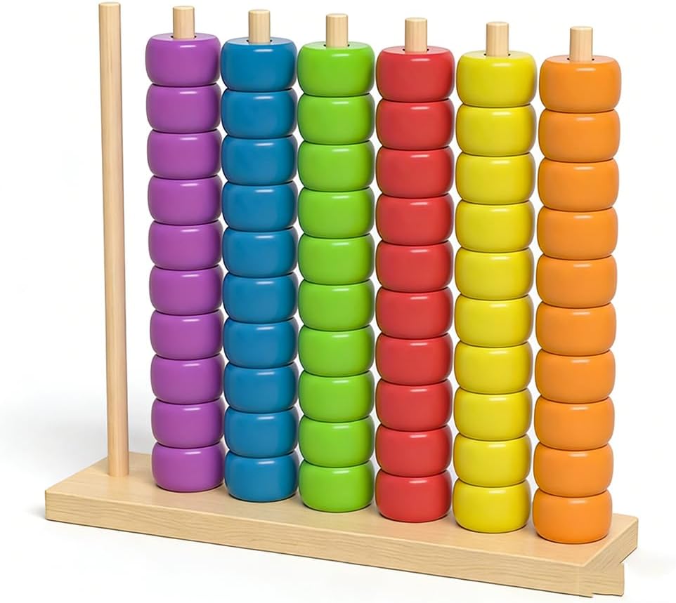 Color Matching Stacking Puzzle Game, 2026 New Fast-Paced Rainbow Ring Stacking Puzzle Game, Upgrade Wooden Color Match Challenge Game for Family Fun and Strategy Lovers #02