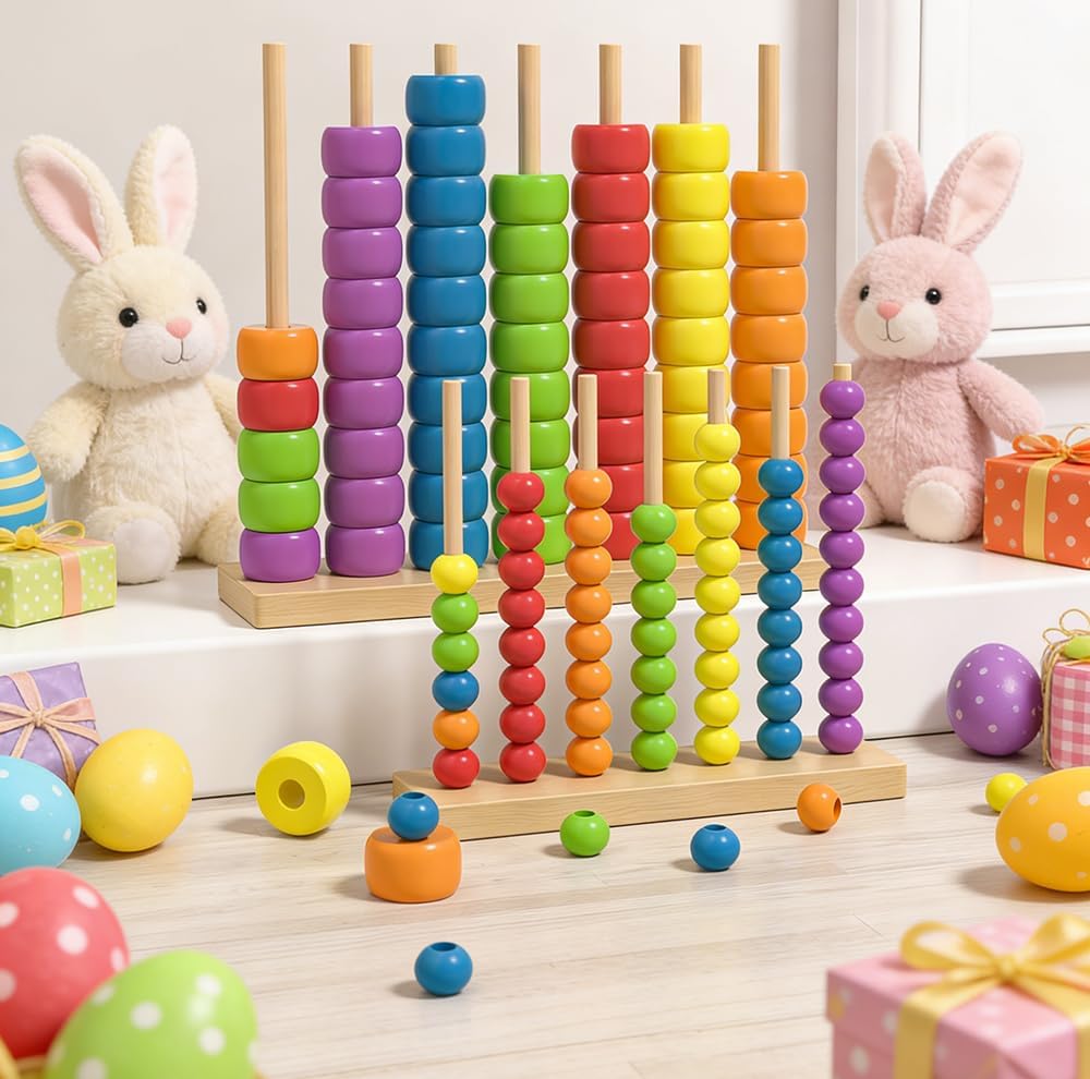 Color Matching Stacking Puzzle Game, 2026 New Fast-Paced Rainbow Ring Stacking Puzzle Game, Upgrade Wooden Color Match Challenge Game for Family Fun and Strategy Lovers #02